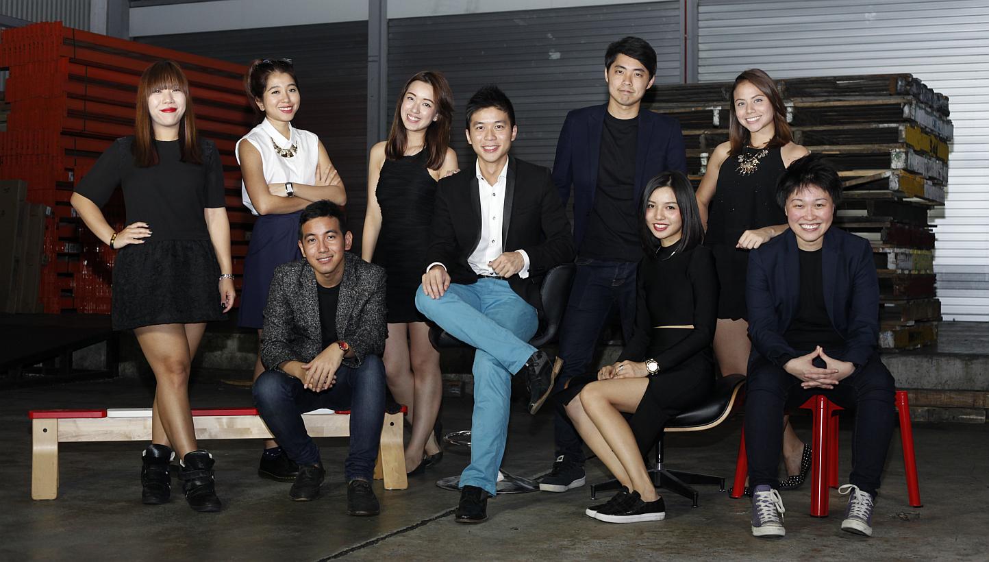 The Gushcloud team with co-founders Vincent Ha (centre) and Althea Lim (seated, extreme right). -- PHOTO: GUSHCLOUD