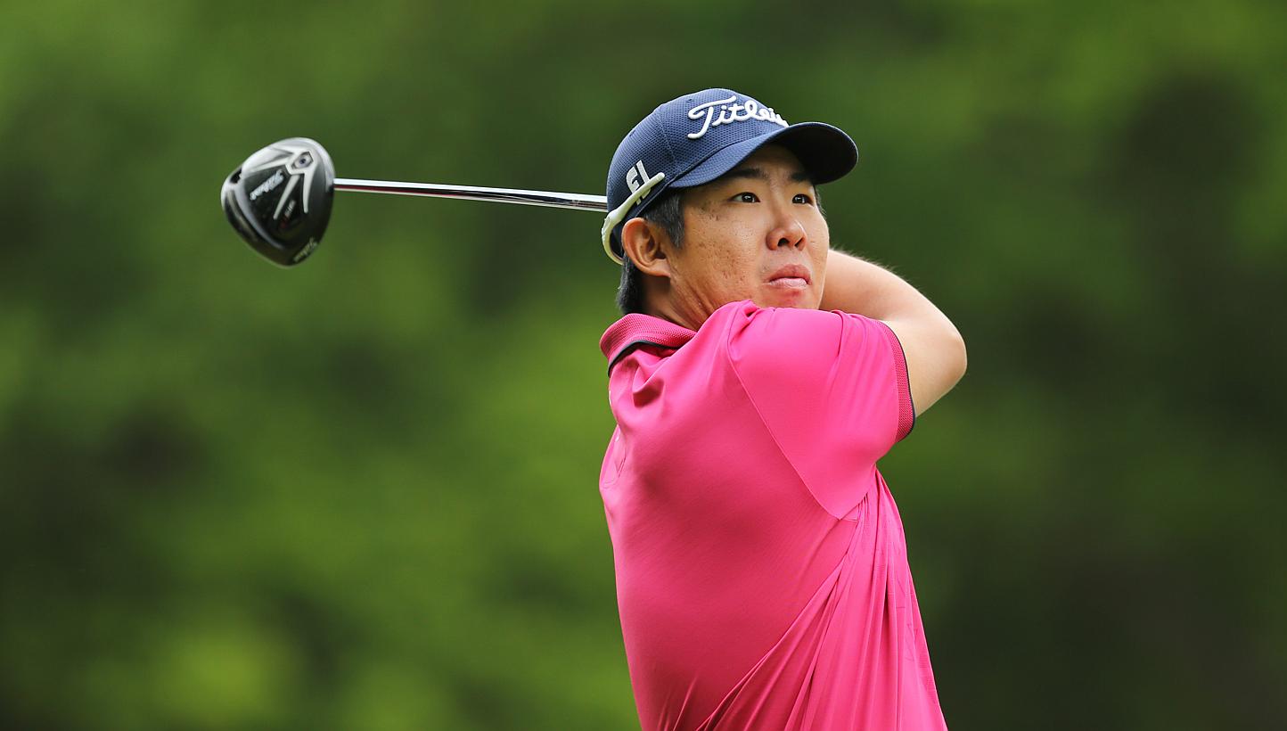 South Korea's An Byeong Hun in action during the third round of the BMW PGA Championship on May 23. He urged more Asian golfers to try their luck on the European Tour following his outstanding six-shot win at Wentworth. -- PHOTO: REUTERS&nbsp;