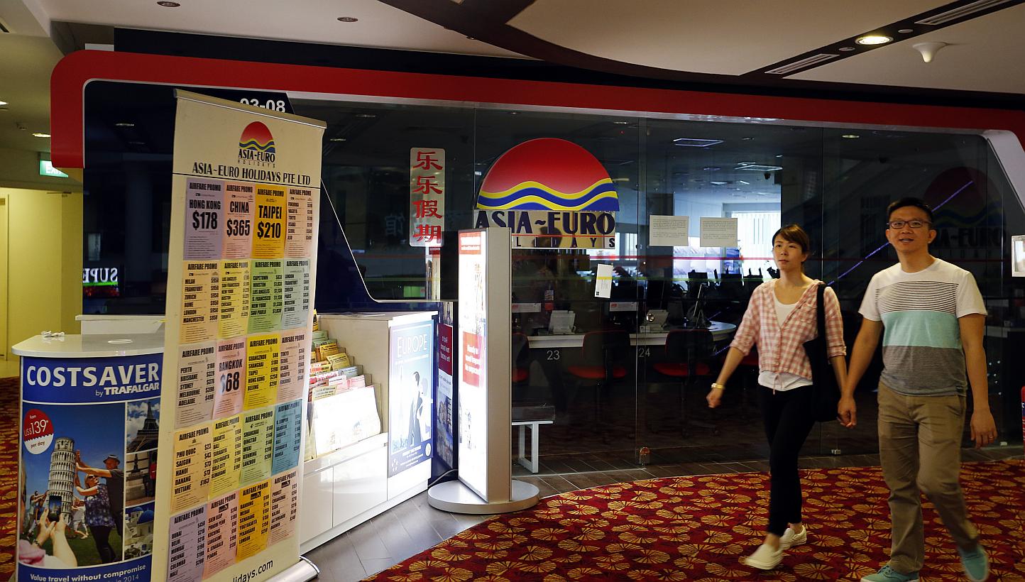 Travel agency Euro-Asia Holidays has clarified that it is a separate business entity from Asia-Euro Holidays, which closed down suddenly last Friday. -- ST PHOTO: CHEW SENG KIM