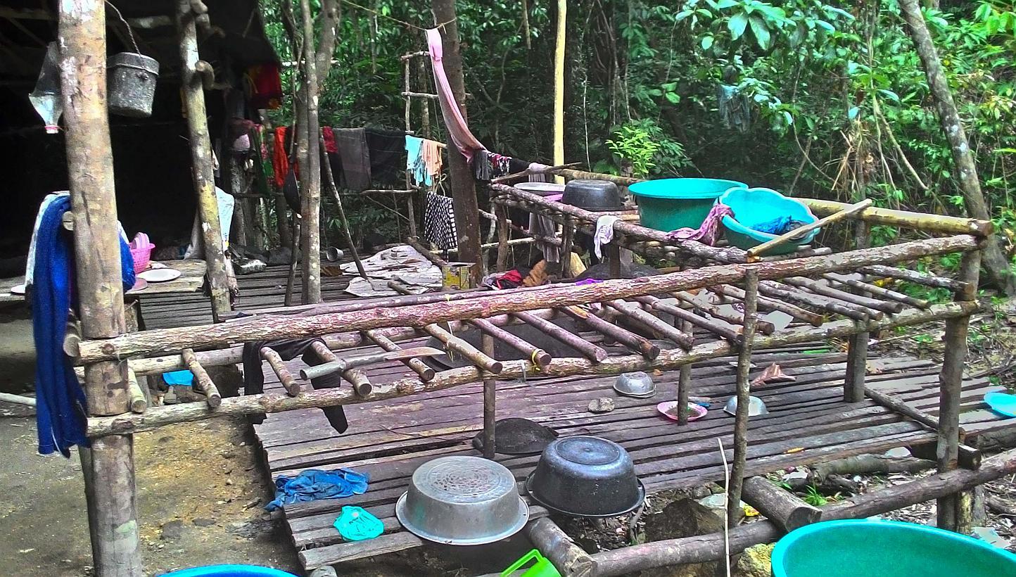 An abandoned migrant detention camp used by people smugglers in a jungle near the Malaysia-Thailand border. From May 11 to last Saturday, police personnel searched an area spanning 49.5km.