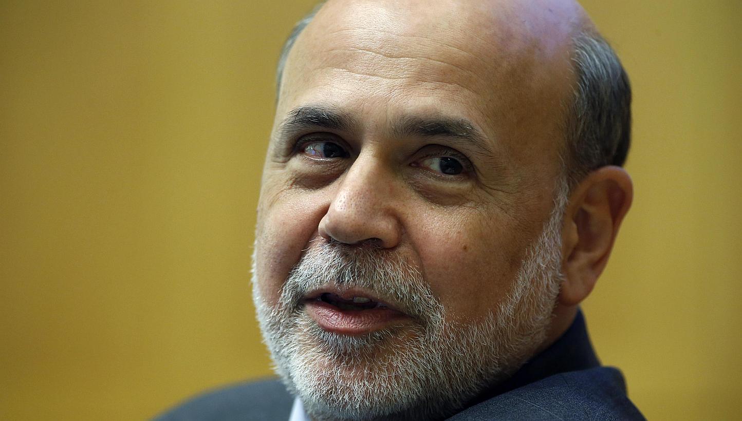 Former U.S. Federal Reserve Chairman Ben Bernanke speaks during a panel discussion on financial crises at the International Monetary Fund (IMF) Jacques Polak Annual Research Conference in Washington, in this Nov 8, 2013 file photograph. -- PHOTO: REU