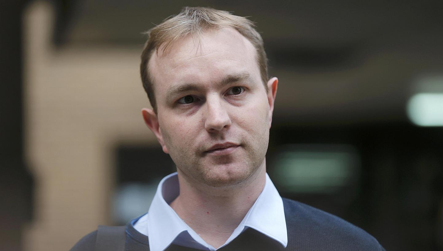 Tom Hayes leaves Southwark Crown Court in London, Britain on May 26, 2015. Hayes, a former trader accused of conspiring to rig benchmark interest rates, abandoned an attempt to coax his step brother into aiding his alleged scam after deciding it was