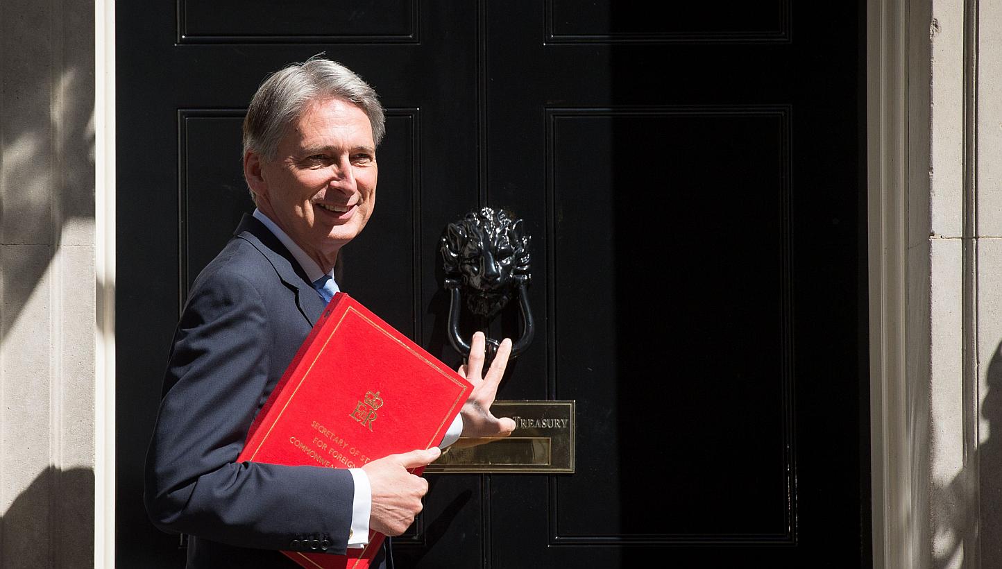 British Foreign Secretary Philip Hammond arrives for the first weekly cabinet meeting in Downing Street, central London, on May 12, 2015, following the May 7 general election. -- PHOTO: AFP