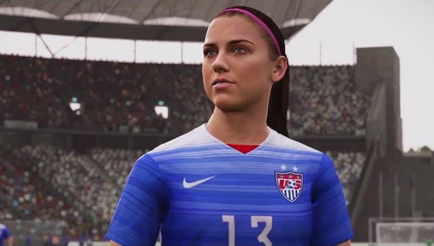 United States footballer Alex Morgan, as she looks in the upcoming Fifa 16. It will be the first game in the long-running series to feature women's national teams. -- PHOTO: EA SPORTS FIFA/YOUTUBE