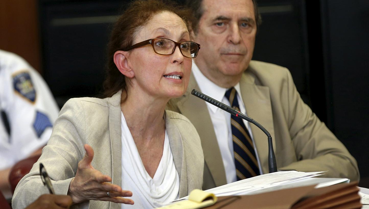 Gigi Jordan making a statement as she appears in Manhattan Criminal Court for her sentencing hearing in New York on May 28, 2015. -- PHOTO: REUTERS