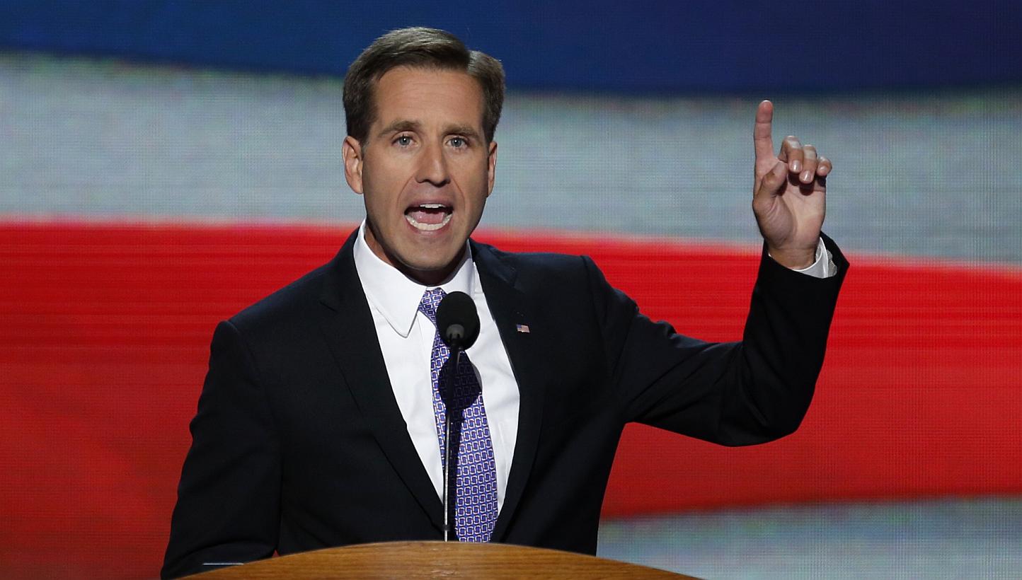 Delaware Attorney General Beau Biden, son of US Vice President Joe Biden, addresses the final session of the Democratic National Convention in Charlotte, North Carolina in this September 6, 2012, photo. --PHOTO: REUTERS