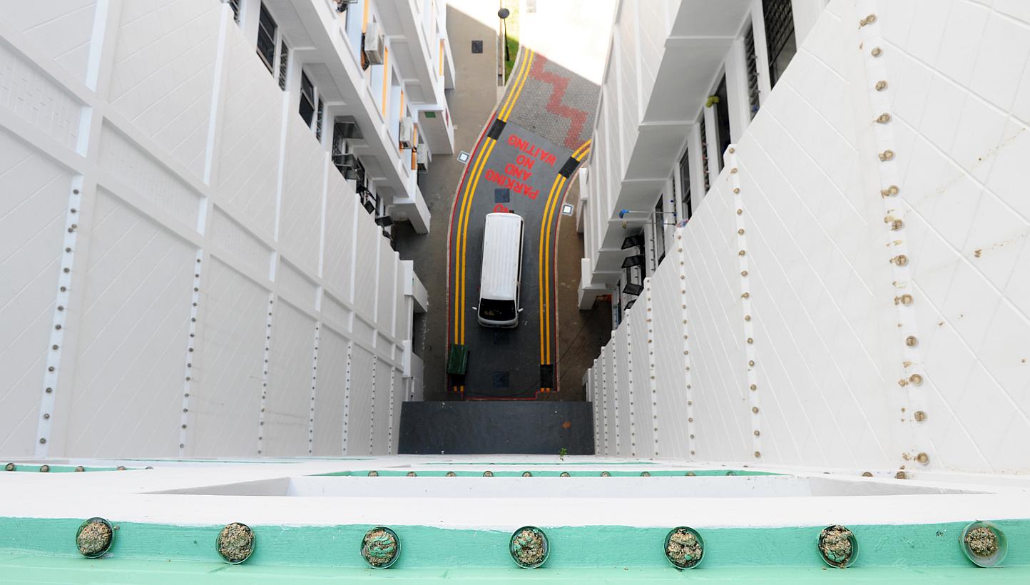 As part of the trial, rows of containers with the gel to keep birds at bay have been placed along the ledges of Block 755 in Choa Chu Kang North 5, where residents have endured years of disturbance from flocks of mynahs. The herb-based product from J