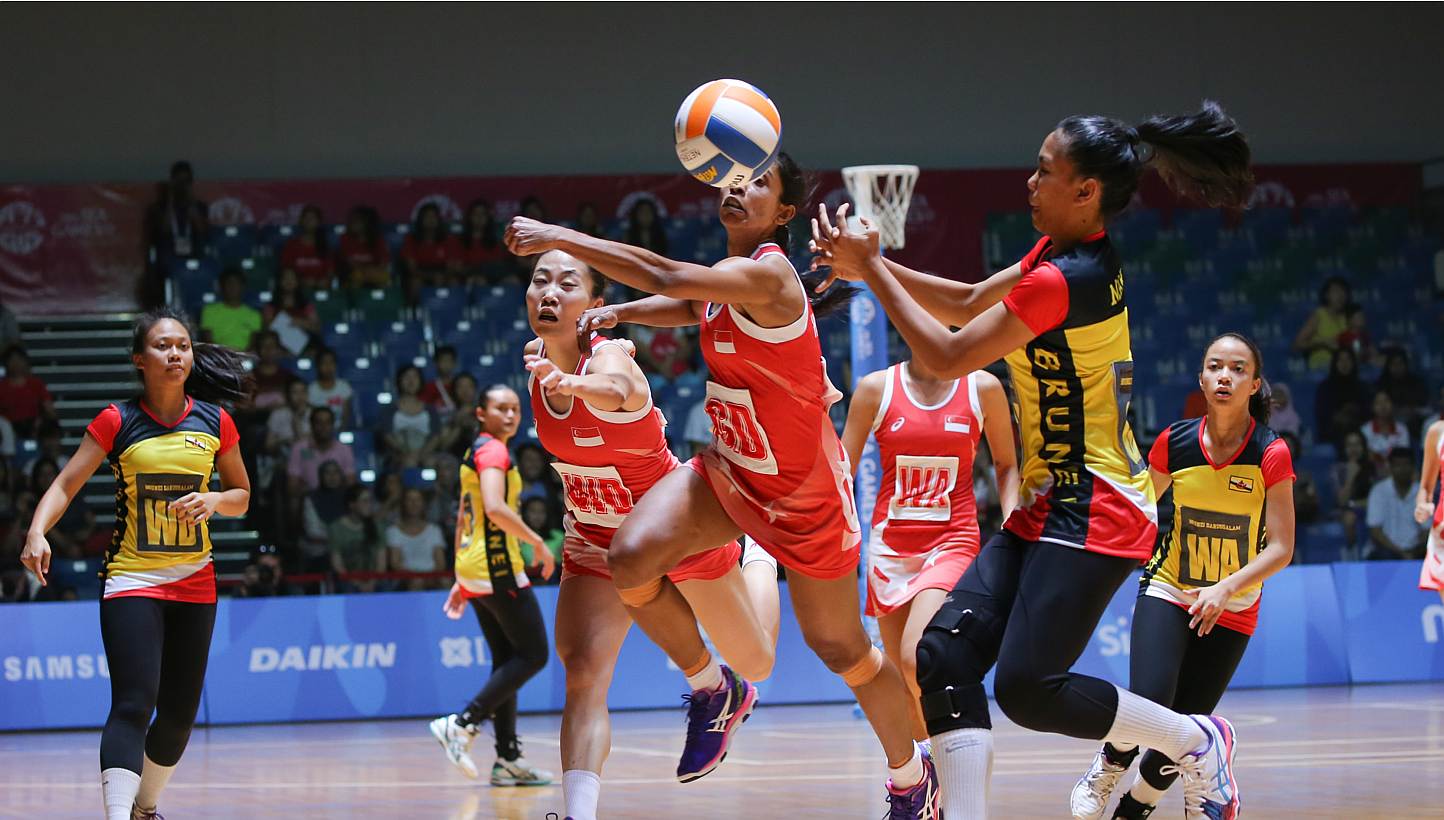 The first netball match of the SEA Games with hosts Singapore playing against Brunei on 31 May, 2015. Brunei emerged victorious in a tightly-contested match against Myanmar on June 1, 2015, winning 56-47 in the first match of the second day of the ne