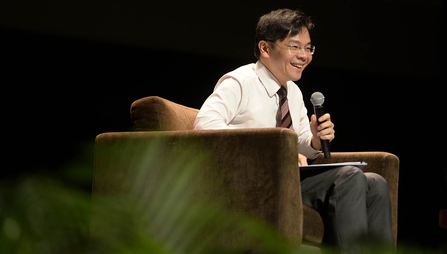 Minister for Culture, Community and Youth and Second Minister for Communications and Information Lawrence Wong speaking at the Pre-University Seminar 2015 held at the University Cultural Centre on June 2, 2015.&nbsp;-- ST PHOTO:&nbsp;MARK CHEONG