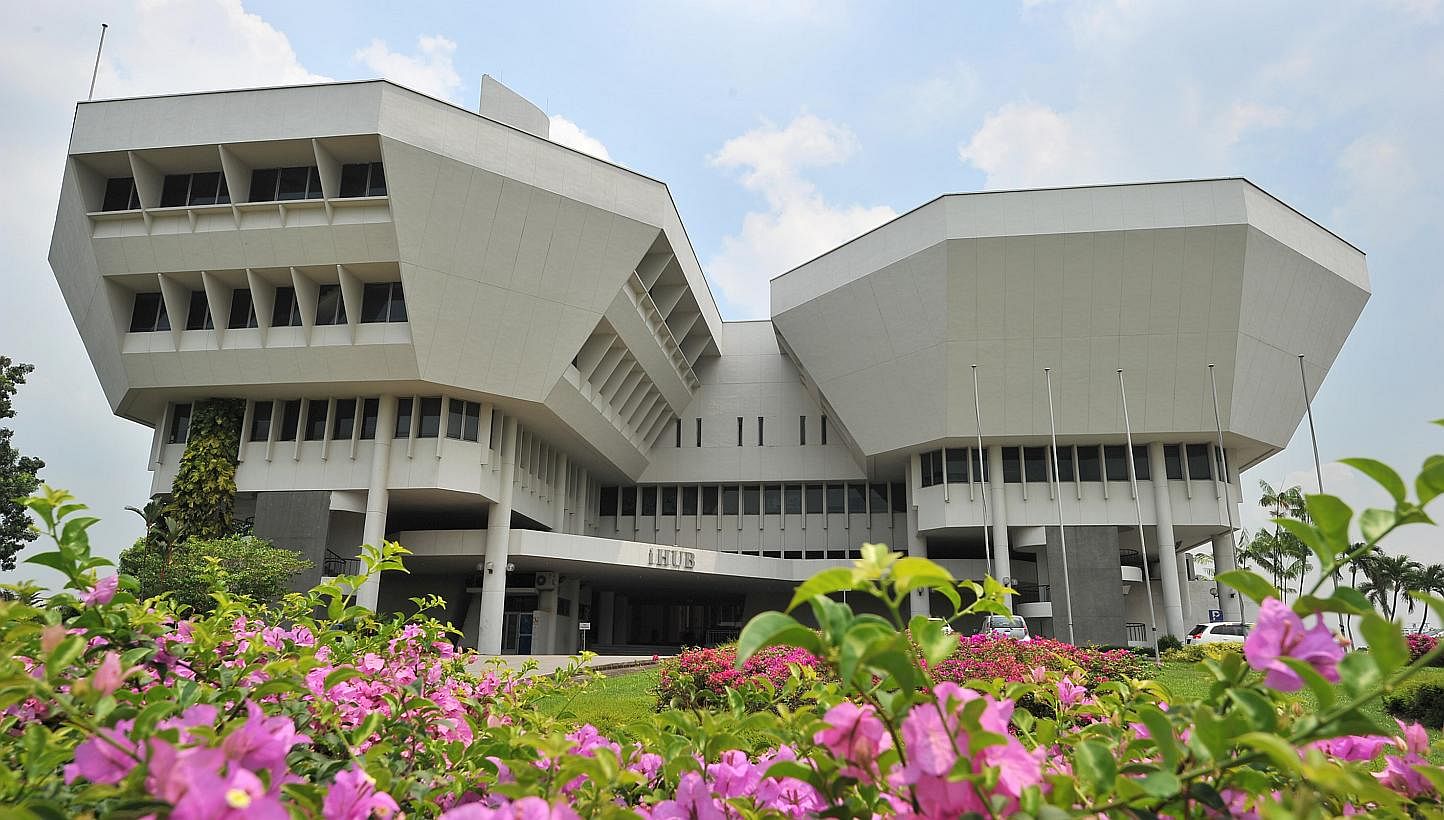 Jurong Town Hall, which became the first conserved building to be gazetted a national monument, was once the headquarters for the Jurong Town Corporation, which was formed in 1968 to develop Jurong. -- PHOTO: LIM YAOHUI FOR THE STRAITS TIMES
