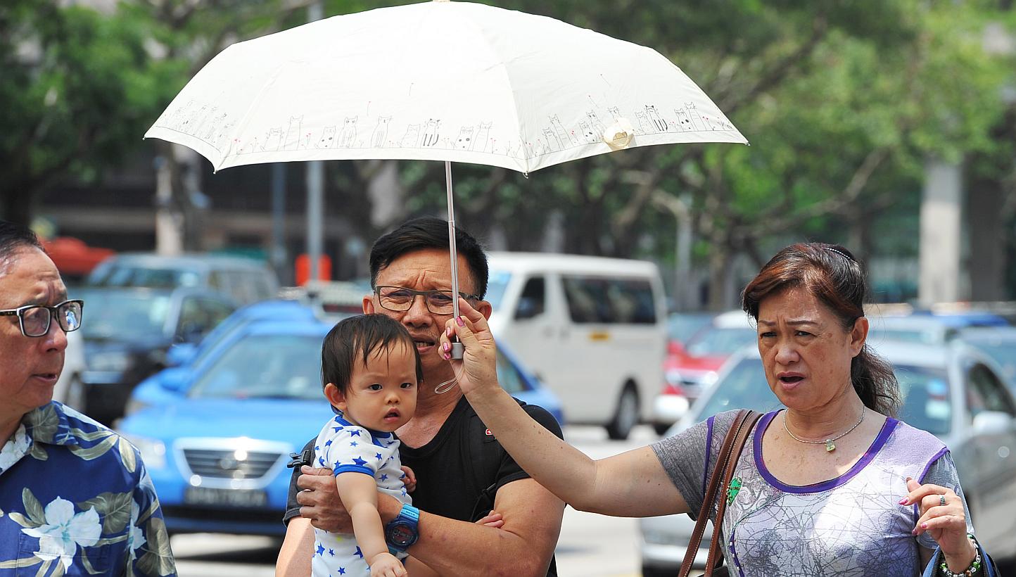 The National Environment Agency (NEA) said in its latest forecast yesterday that the temperature here is expected to hit about 34 deg C on a few warm days in the first half of this month. This is higher than the long-term average daily maximum of 31.