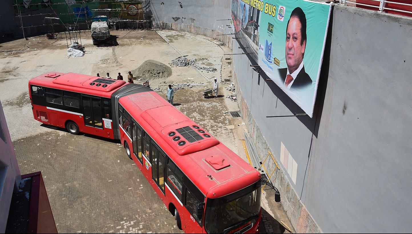 Pakistani Prime Minister Nawaz Sharif is due to open Islamabad's new half-billion dollar metrobus system on Thursday, which the government hopes will revolutionise transport in the capital but which has been criticised by some as extravagant. -- PHOT