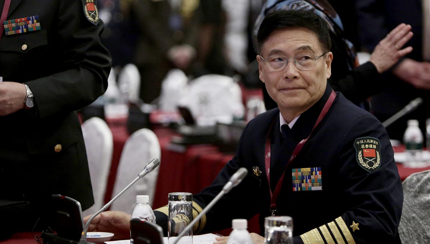 Admiral Sun Jianguo, deputy chief of general staff of the People's Liberation Army, at the 14th Asia Security Summit in Singapore on May 30, 2015. -- PHOTO: EPA