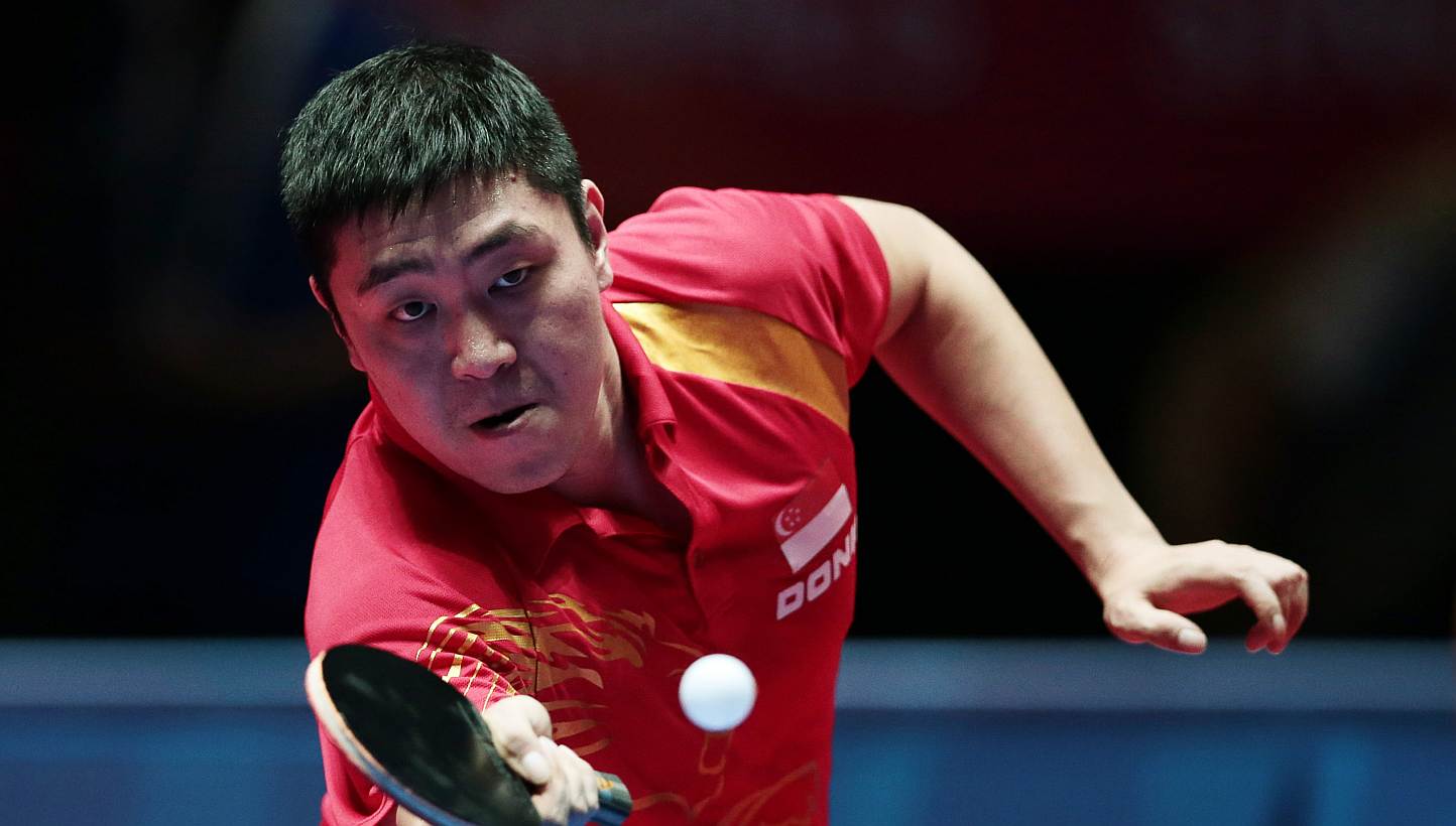 Singapore's top men's paddler Gao Ning in action at the 28th SEA Games. -- PHOTO: REUTERS