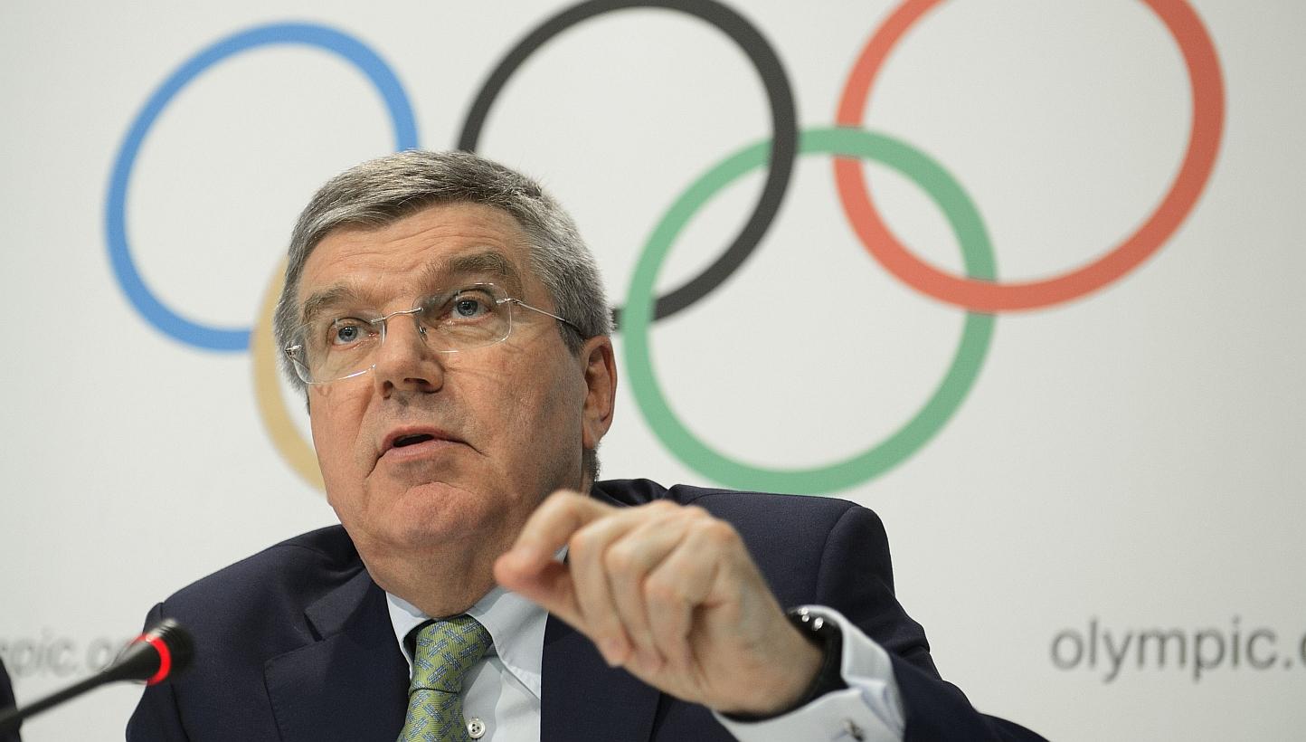 The President of the International Olympic Committee (IOC) Thomas Bach speaks to the media at the end of an IOC Executive Board meeting in Lausanne, on Monday (June 8). Bach said on June 8 that scandal-plagued FIFA needs "painful" but necessary refor