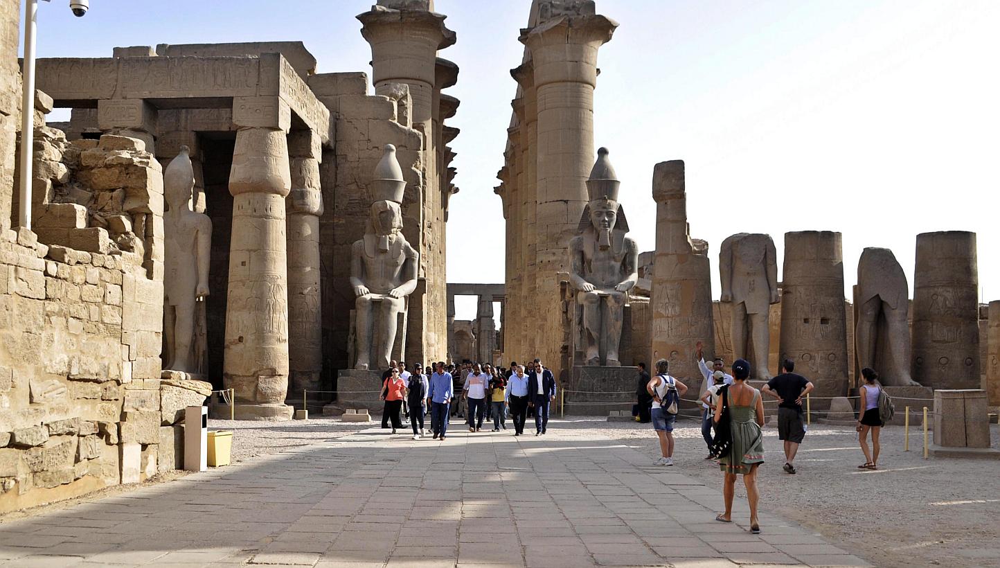 Police said they averted a "massacre" after foiling a suicide bombing and gun attack on Wednesday on Karnak temple, one of Egypt's most popular ancient attractions, in a rare assault on the country's vital tourism sector. -- PHOTO: EPA