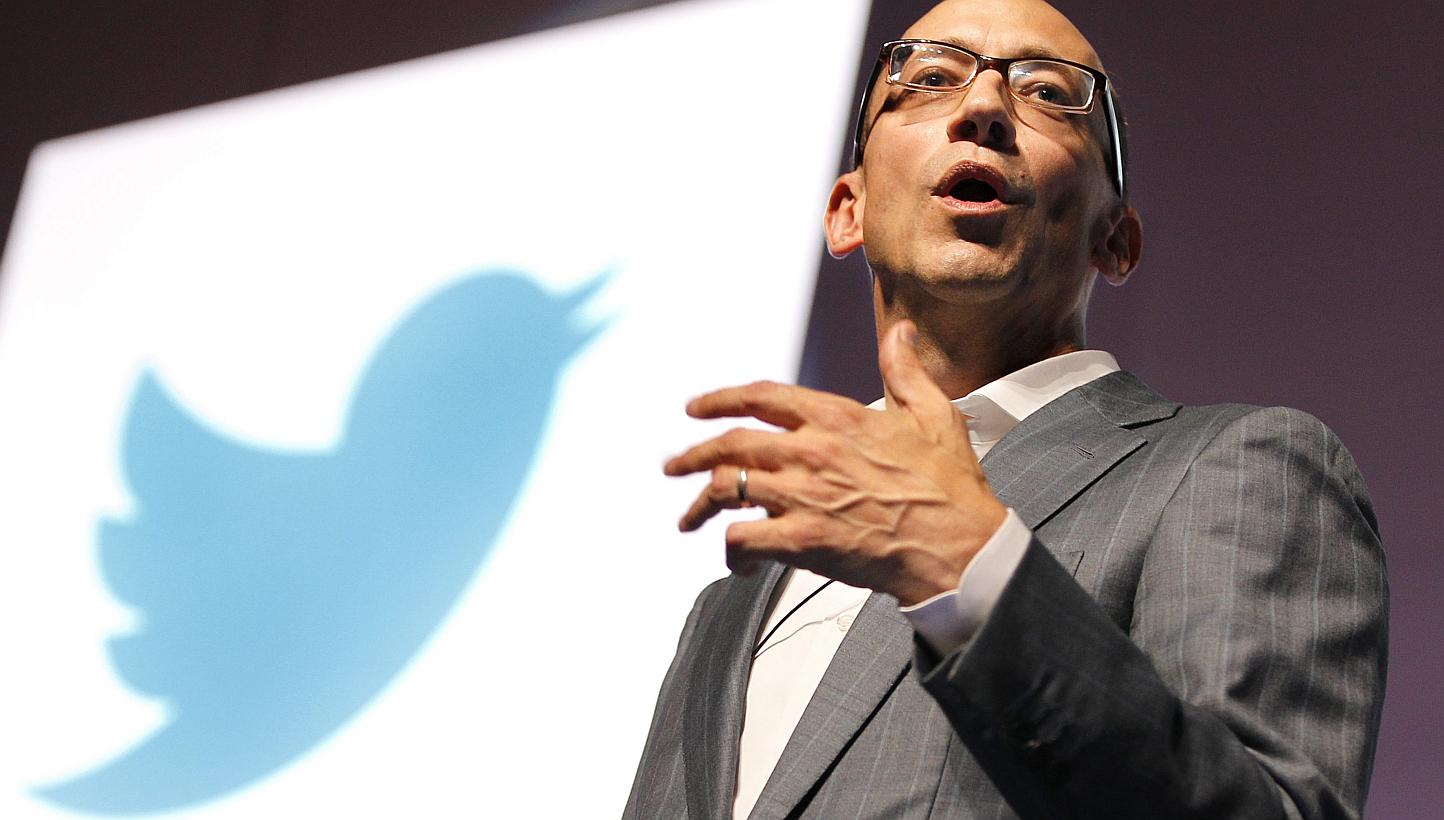  A file picture dated June 20, 2012, of Twitter chief Dick Costolo attending a Twitter seminar. -- PHOTO: EPA