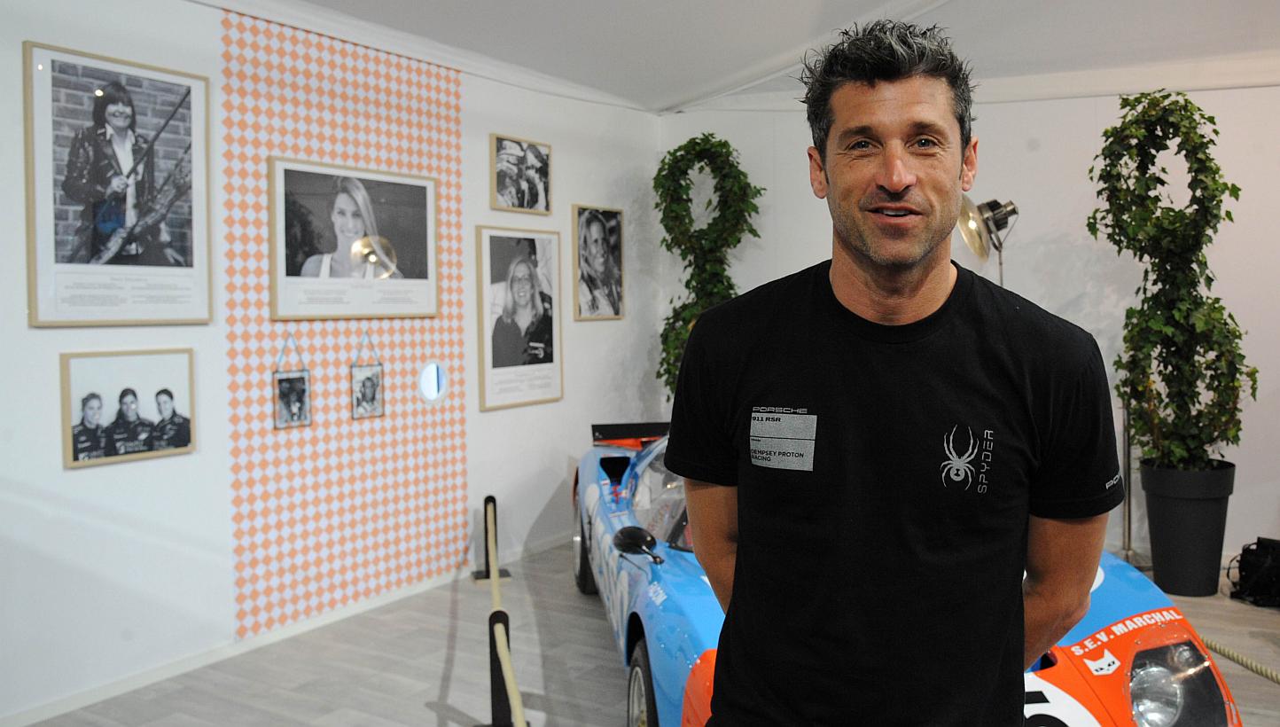 US actor and Porsche 911 driver Patrick Dempsey poses during a press conference before the 83rd Le Mans 24-hour endurance race, on June 12, 2015, in Le Mans, western France. -- PHOTO: AFP