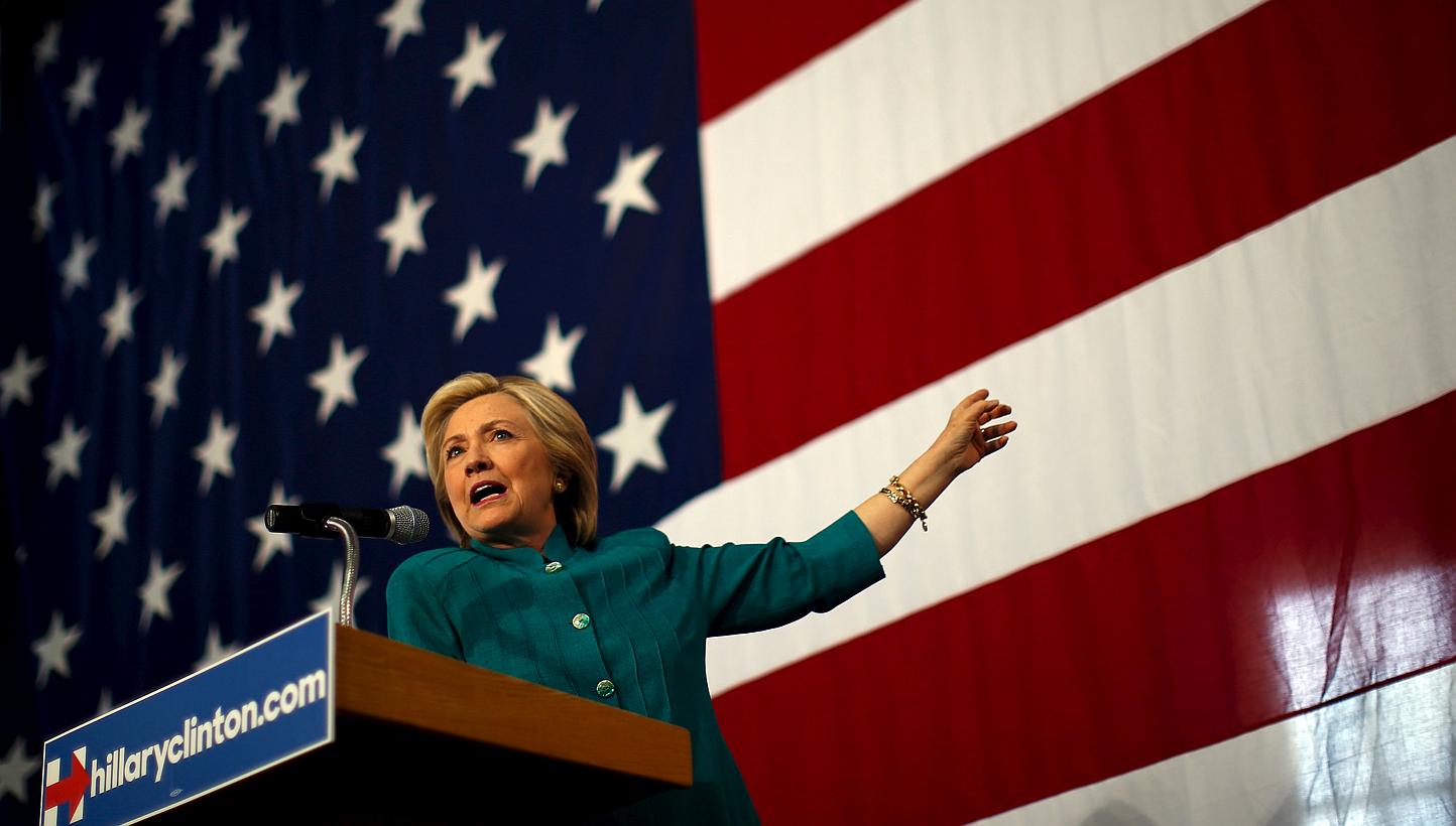 US Democratic presidential candidate Hillary Clinton speaks at a campaign event in Des Moines, Iowa, United States, on June 14, 2015. -- PHOTO: REUTERS