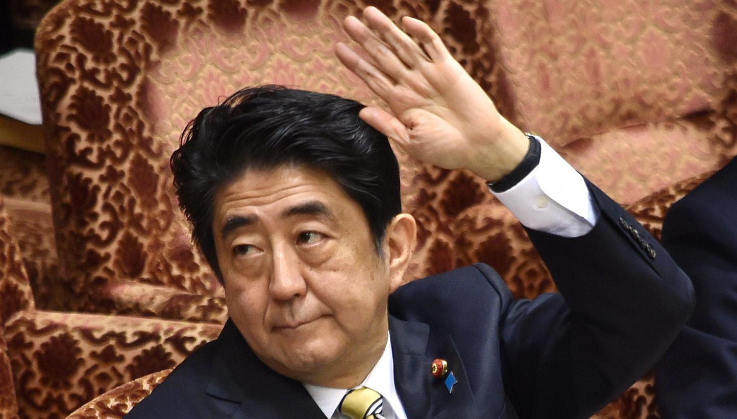 Support for Japanese Prime Minister Shinzo Abe's cabinet has fallen to the lowest level since he took office in 2012, to just over 40 per cent, with nearly two-thirds of voters opposed to his muscular defence policy that would end a self-imposed ban
