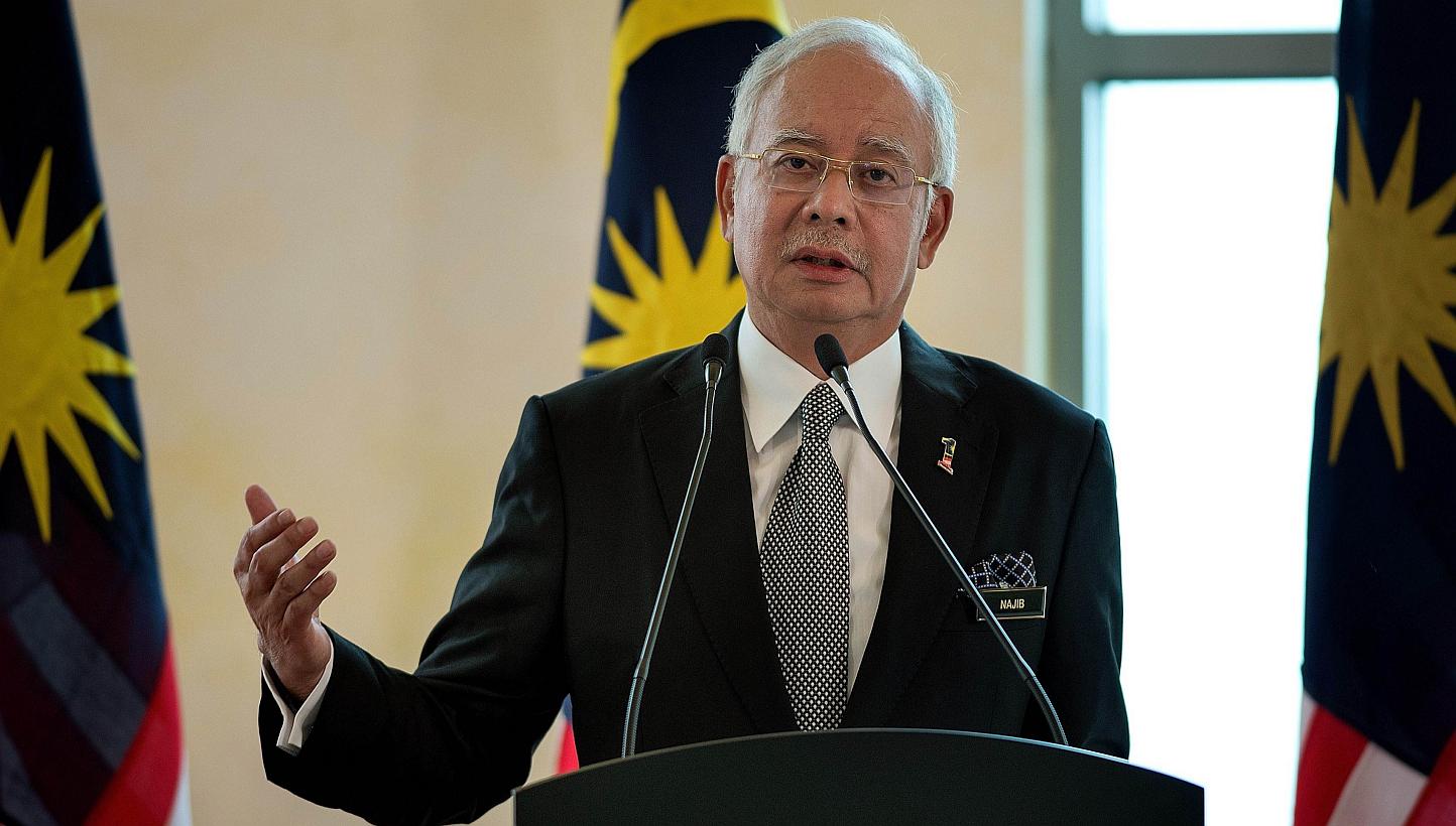 Malaysia's Prime Minister Najib Razak speaking at the prime minister's office in Kuala Lumpur on Feb 6, 2015. -- PHOTO: AFP