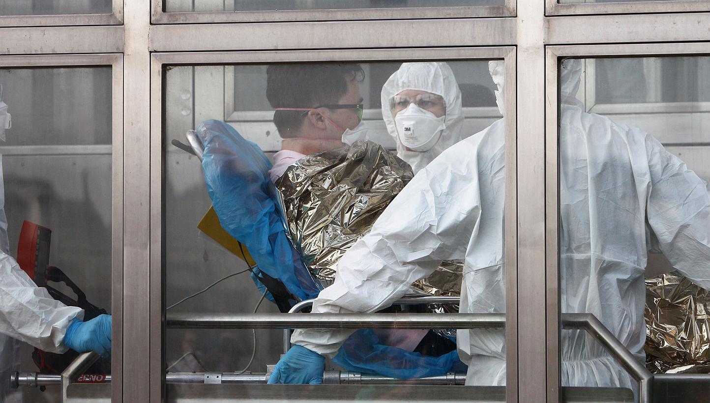 A South Korean patience suspected of suffering from Middle East Respiratory Syndrome (Mers) is admitted to Kramare hospital in Bratislava, Slovakia. -- PHOTO: AFP 