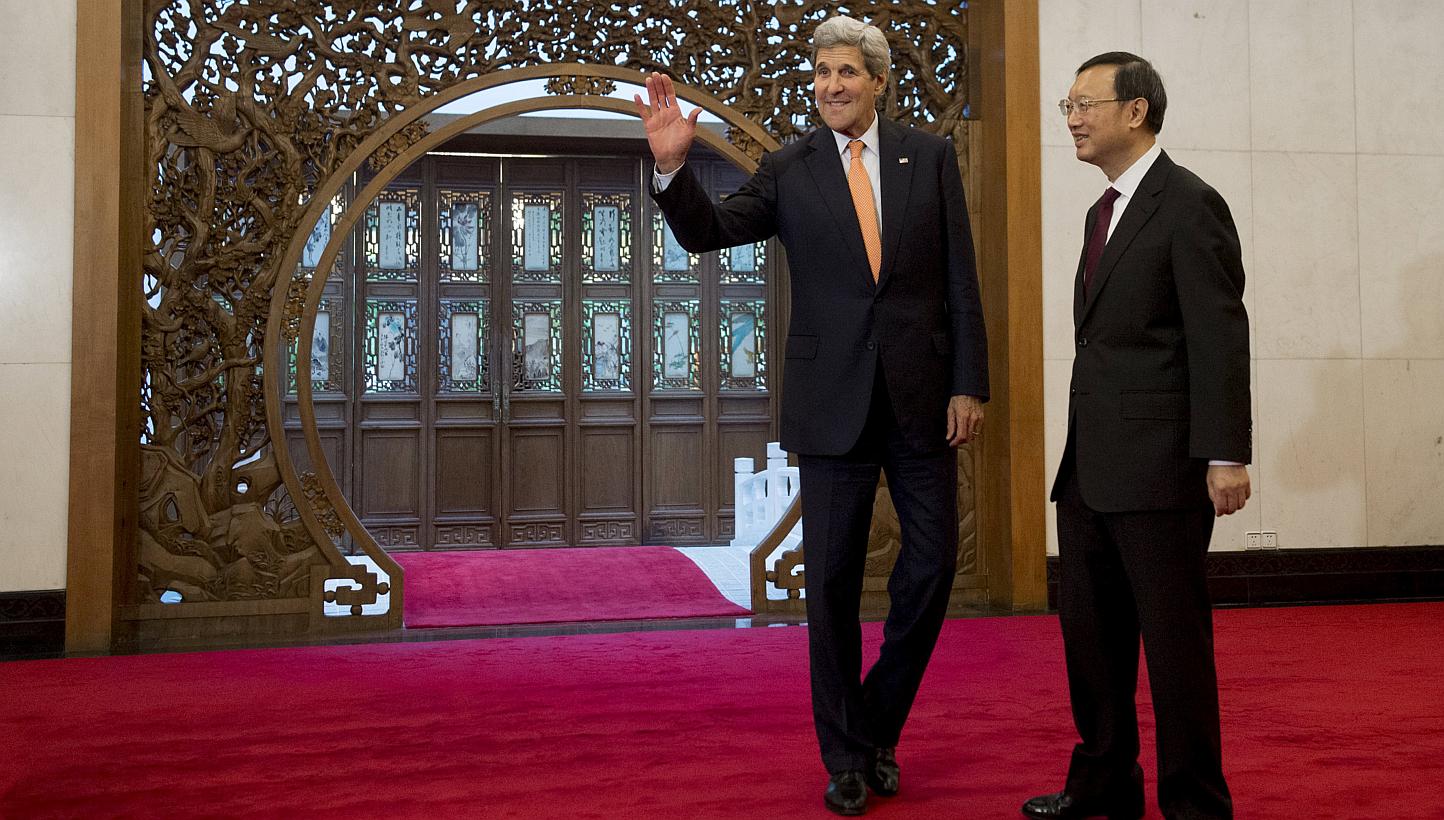 US Secretary of State John Kerry (left) is scheduled to receive China's State Councilor Yang Jiechi (right), a top foreign policy official, on June 23 and 24. -- PHOTO: REUTERS 
