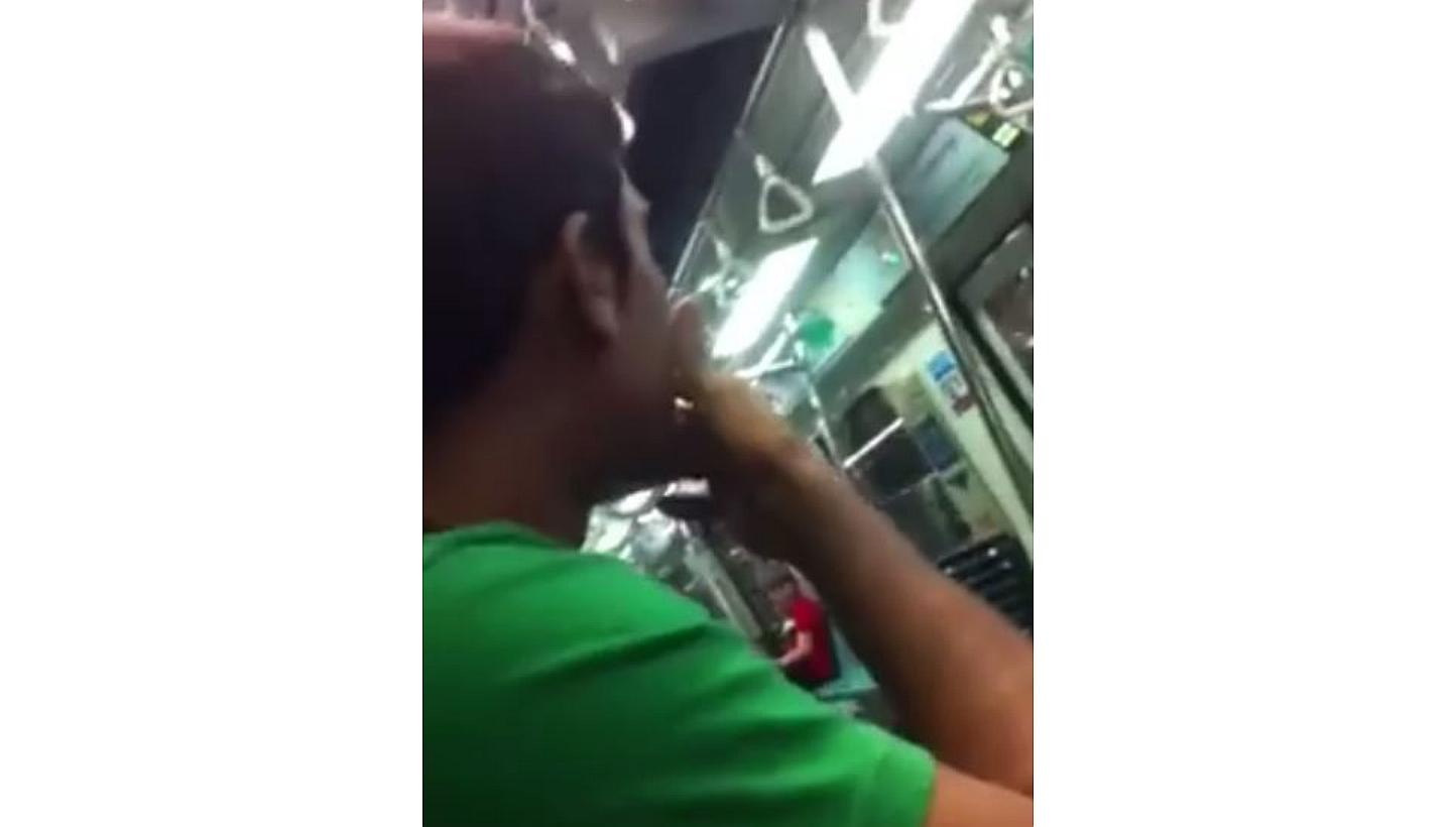 A video of the duo passing a cigarette amongst themselves, taking turns to puff on it, while a friend filmed the act, was posted on Facebook. -- SCREENGRAB: ALL SINGAPORE STUFF/FACEBOOK