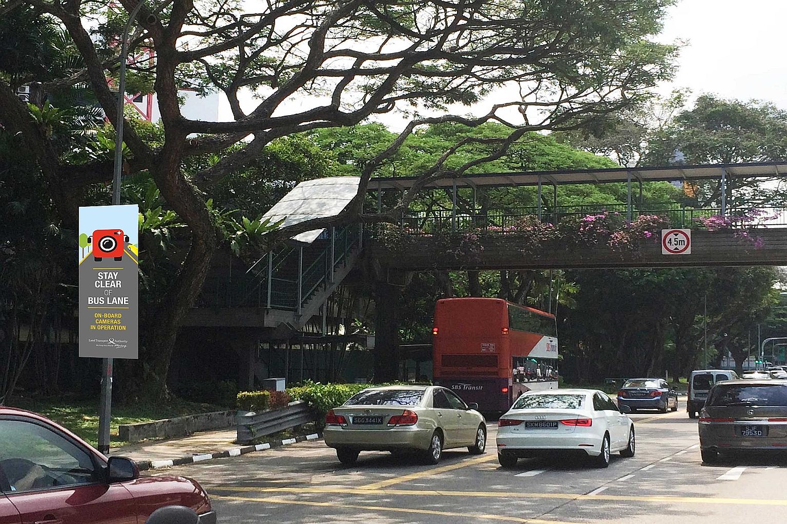 Onboard CCTV cameras help keep bus lanes clear | The Straits Times