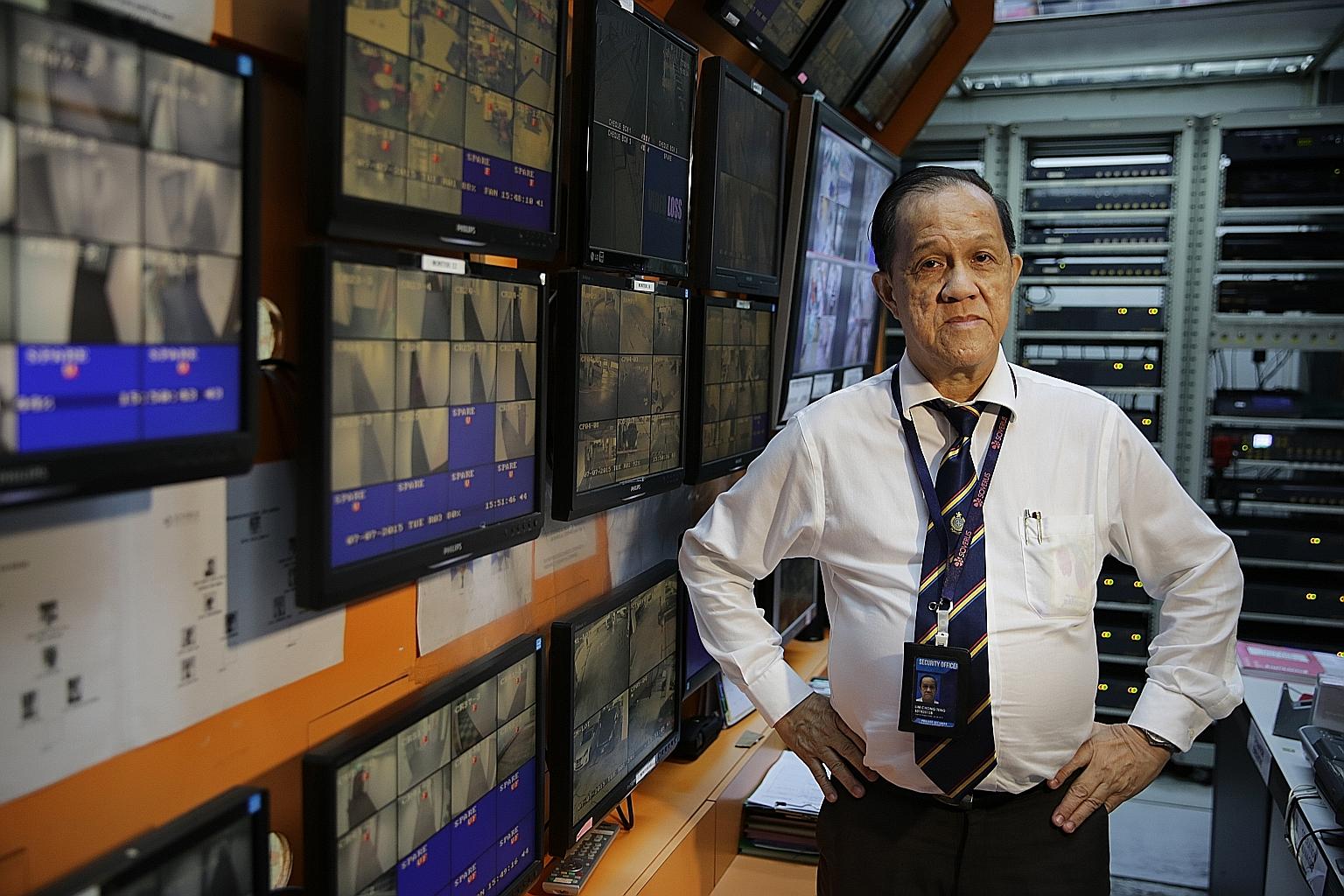 Mr Lim Chong Teng, a site operations manager with security firm Soverus, says he is content with his job and current salary.