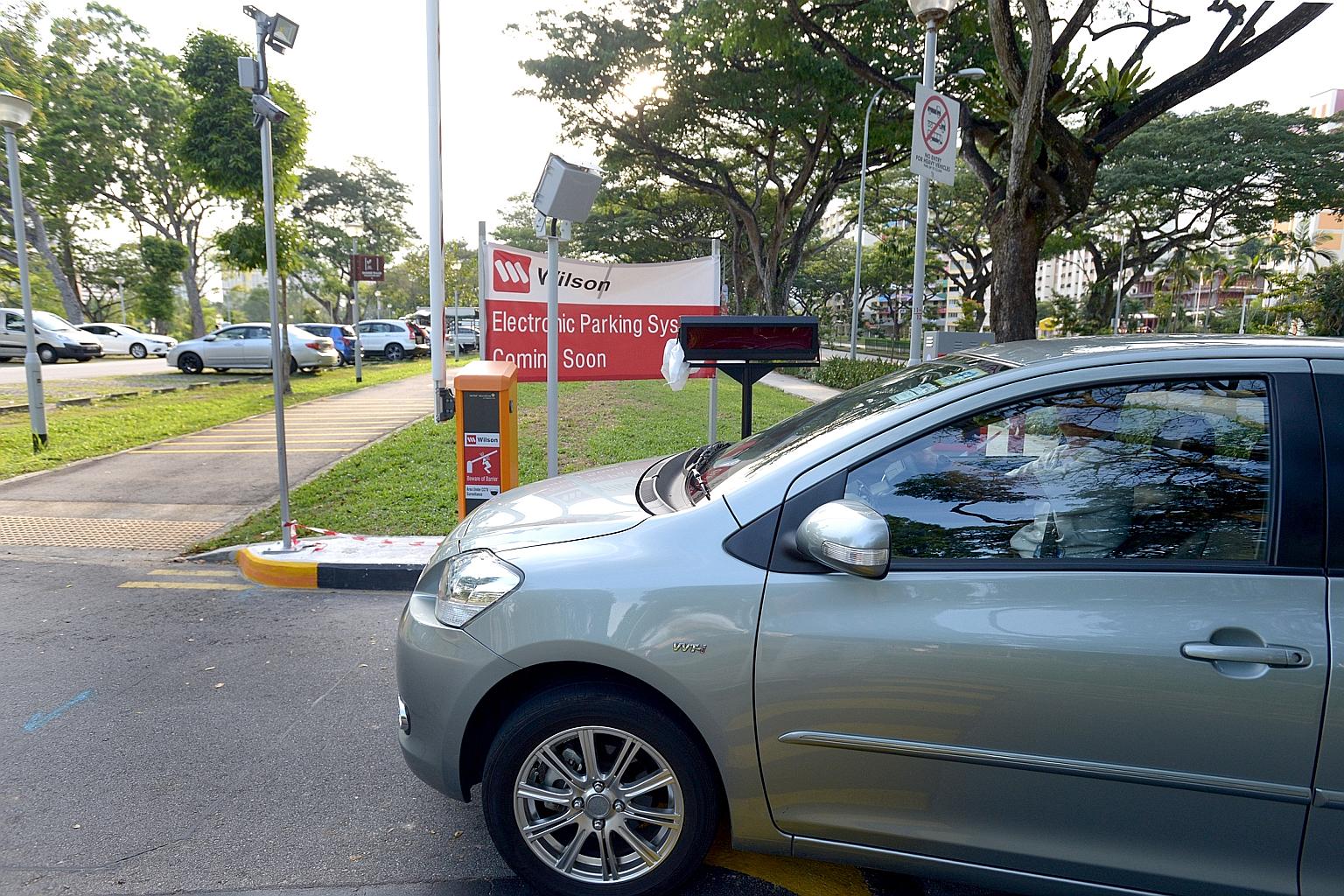 A gantry at the entrance to a carpark at Bishan-Ang Mo Kio Park. The automated fee system for this carpark is not yet in operation, but NParks is rolling it out at 18 carparks in 12 parks starting from this month.