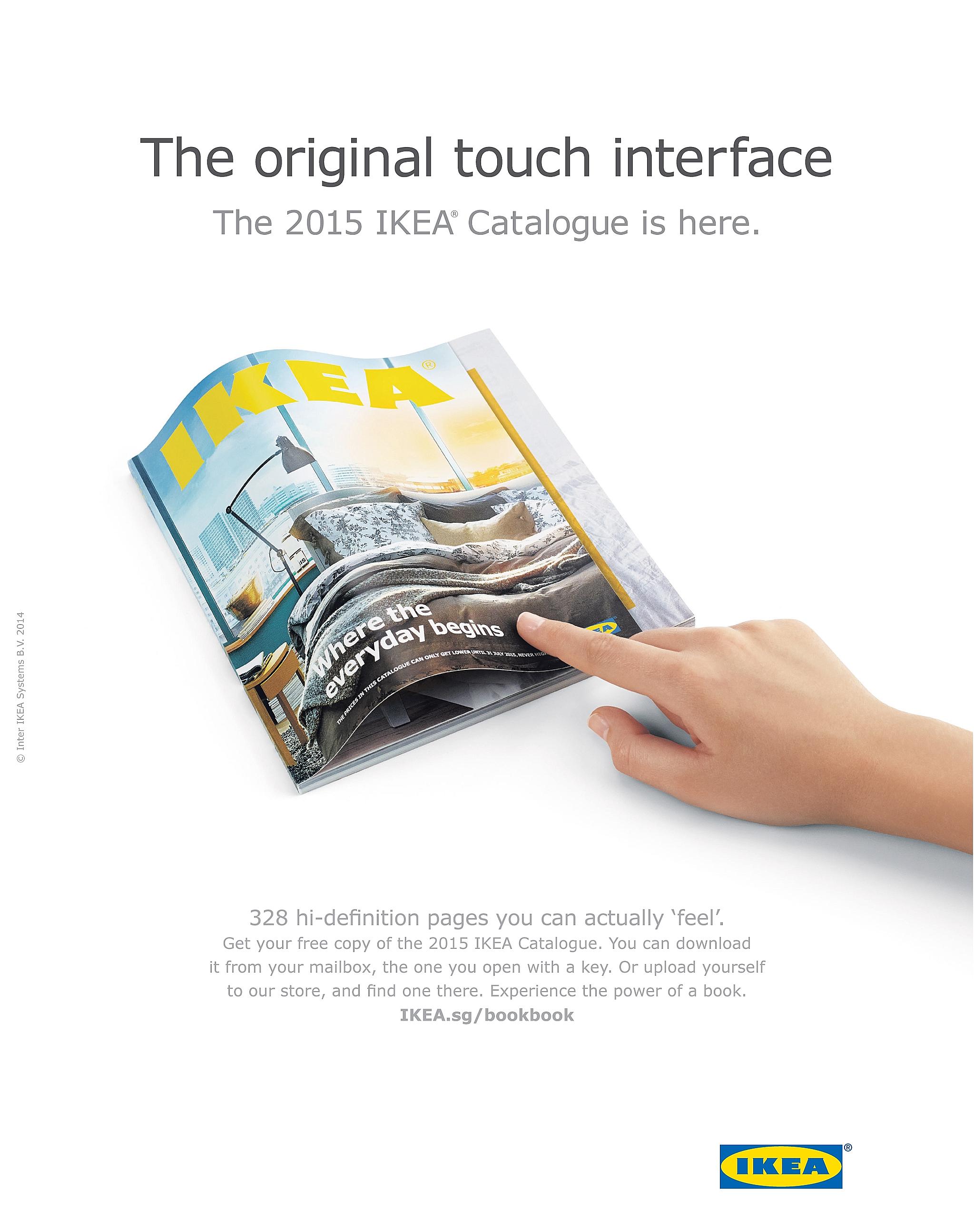Ikea's ad for its furniture catalogue last year featured the "bookbook", and appeared to spoof an ad for Apple's ultra-thin Macbook.