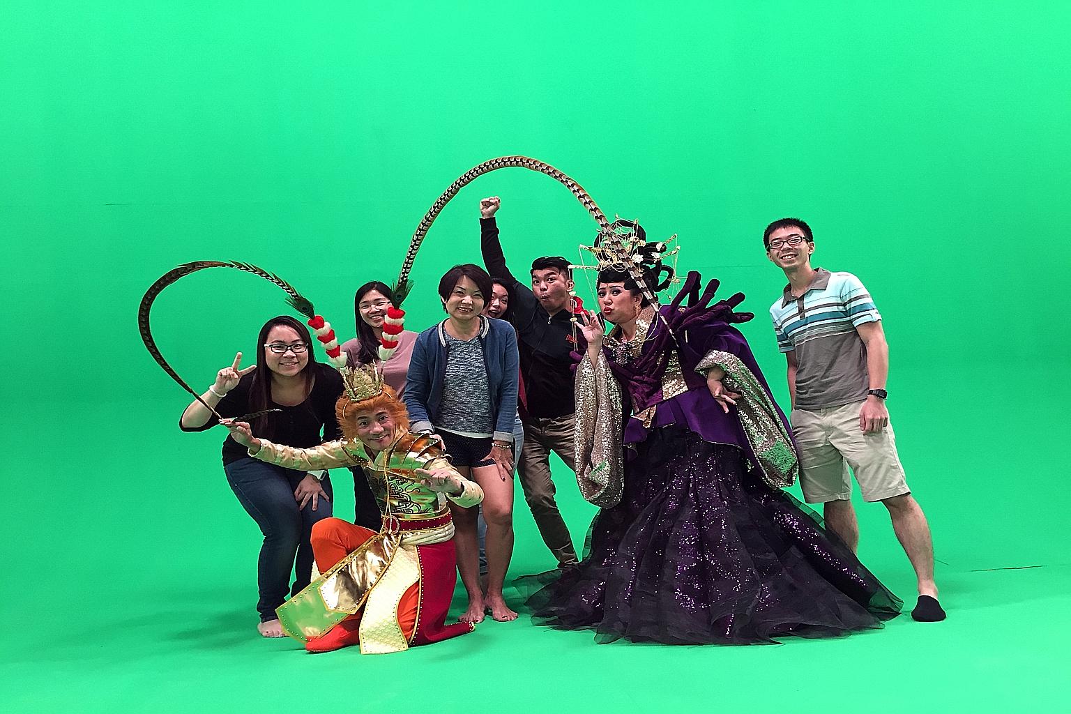 The crew of the Hokkien video, with director Royston Tan (third from right) and Mr Jeff Cheong (right), president of digital agency Tribal Worldwide. It has received more than 300,000 views on YouTube alone.