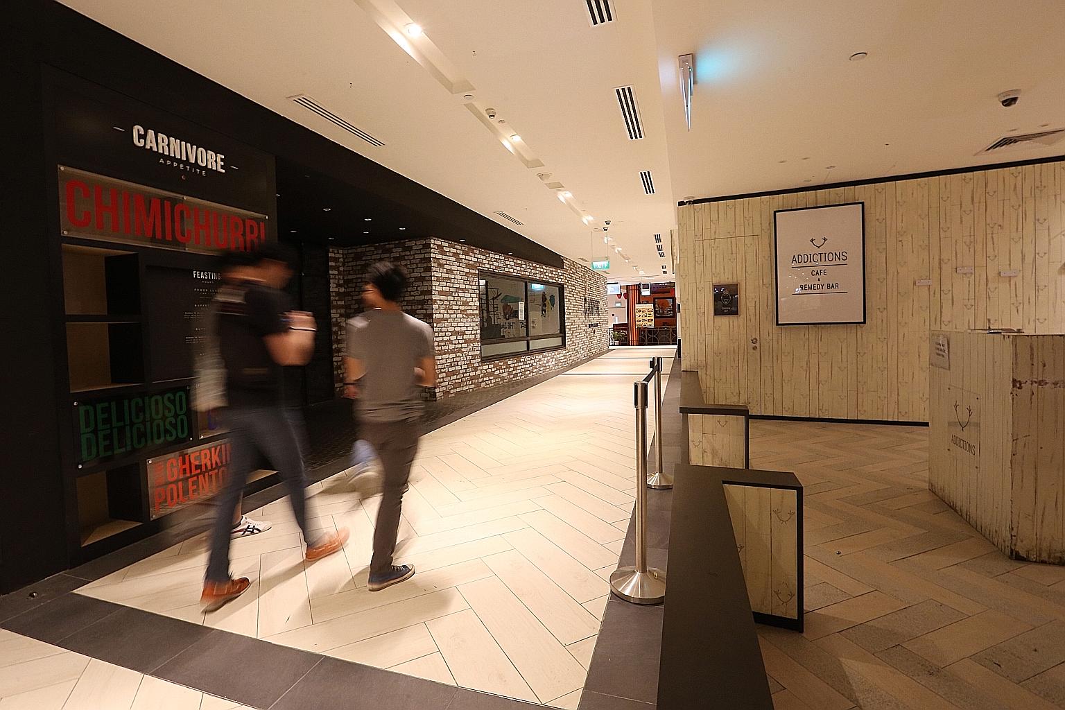 Addictions Cafe & Remedy Bar and Carnivore Appetite are among the eateries in Marina Square that have put up the shutters since a dead rat was found in a dish at Hotpot Culture.