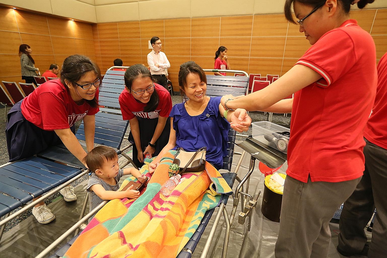 About 200 people, including SPH staff and members of the public, turned up to give blood at the media group's twice- yearly donation drive yesterday. The drive collected more than 60 litres of blood.