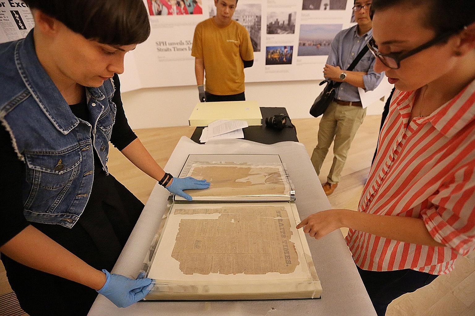 To preserve the first edition of The Straits Times, the temperature at the exhibition venue has been kept at about 20 deg C.