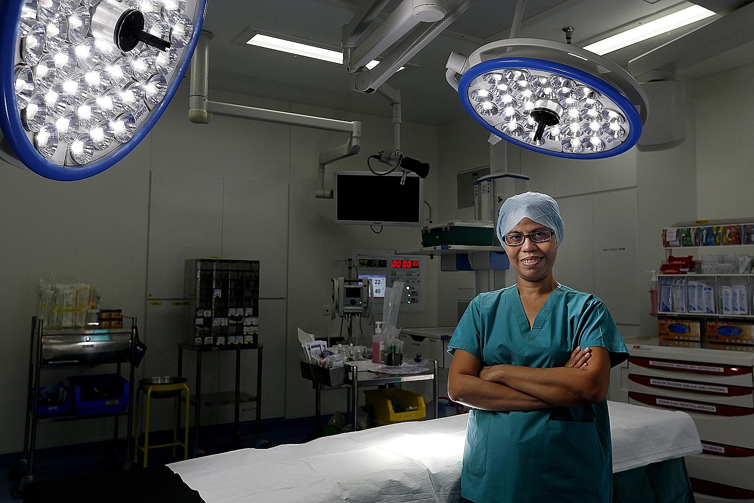 Madam Noraini Umar, 51, quit nursing in 2007 to look after her children and sickly parents. She rejoined NUH last year.