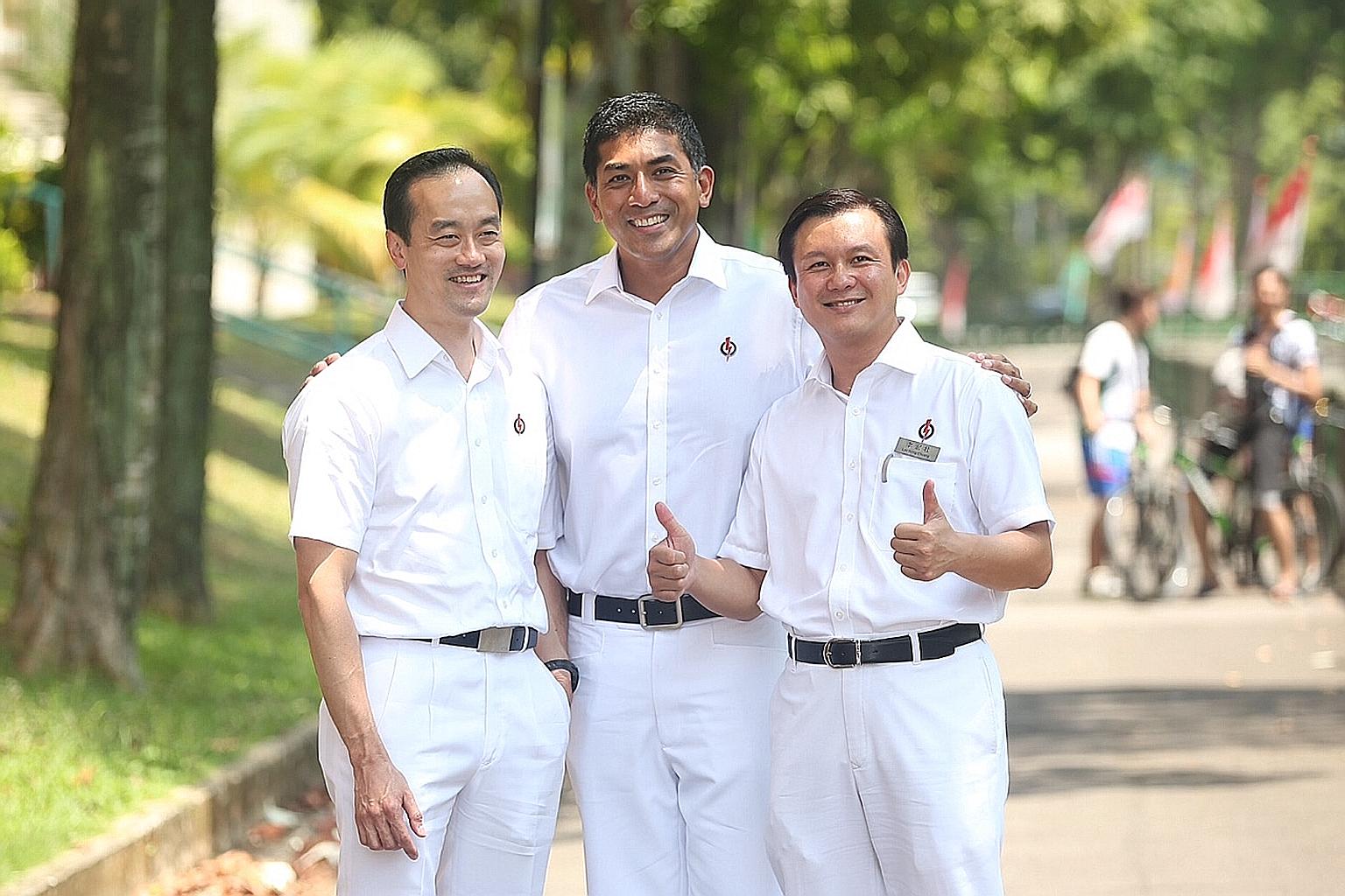 In the next general election, (from left) Dr Koh Poh Koon and Mr Darryl David will be contesting in Ang Mo Kio GRC, and Mr Lee Hong Chuang will be contesting in Hougang SMC for the PAP.