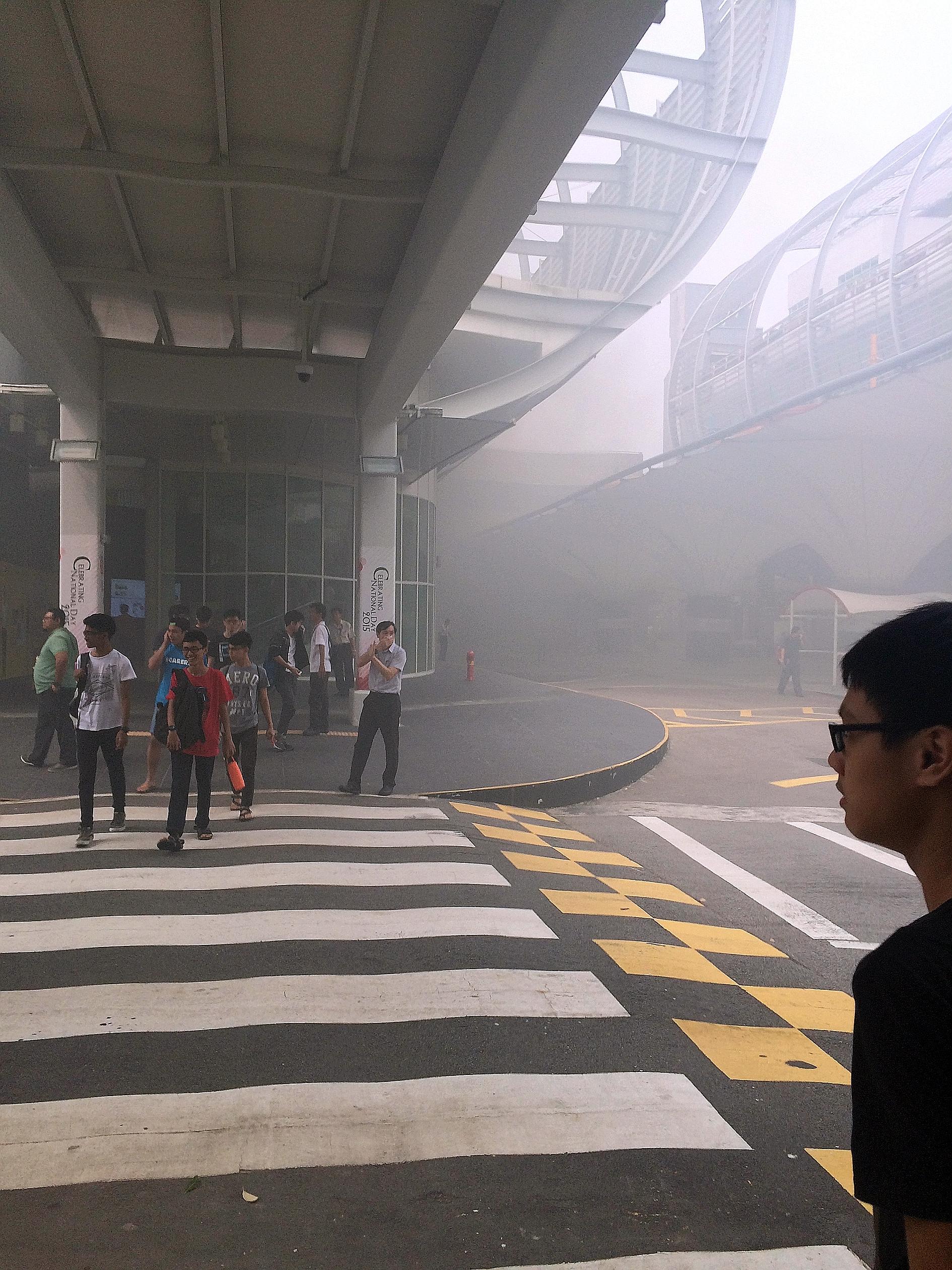 The blaze at SP yesterday was the fourth in three years. Students who did not complete their exam papers will have to retake them next week.