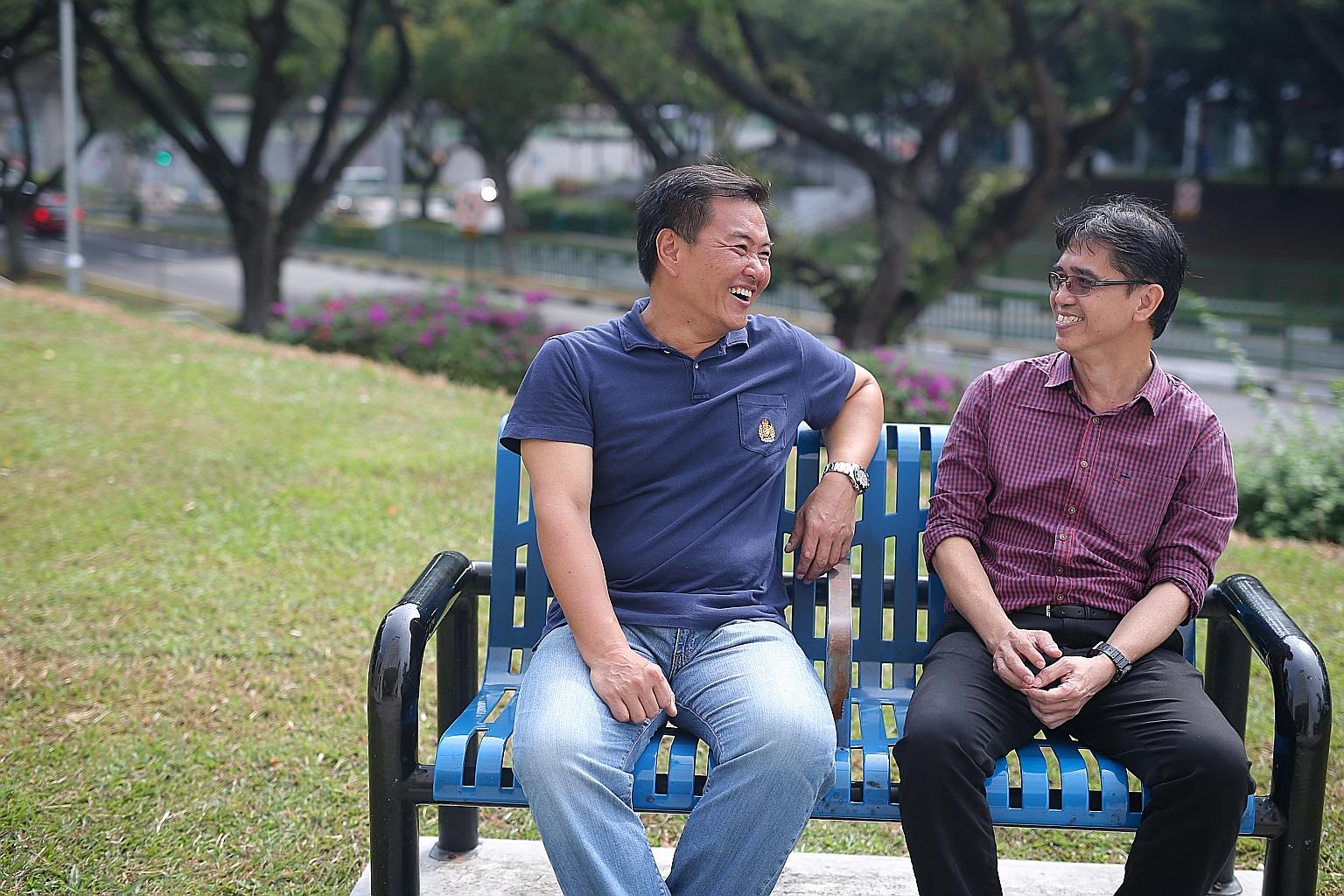 Mr Richard Nai (wearing spectacles), 53, wants people to know how tour leader John Tan (in blue shirt), 50, went out of his way to nurse him back to health during a trip to Tibet in May when he fell seriously ill with altitude sickness.