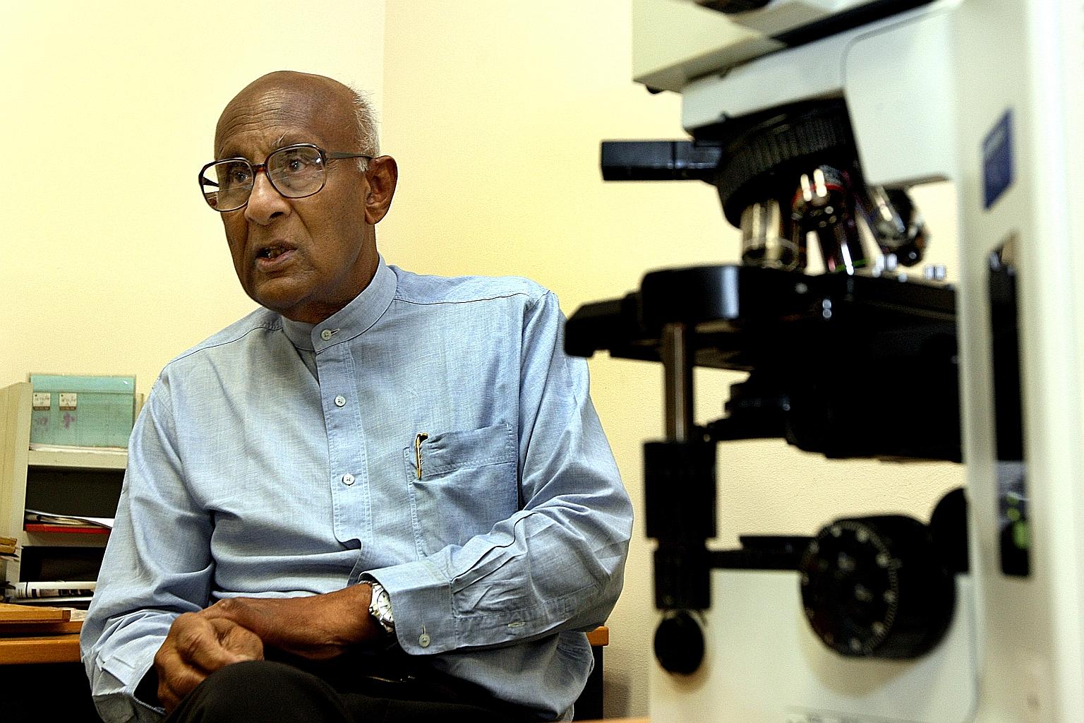 Prof Shanmugaratnam, who is the father of Deputy Prime Minister Tharman Shanmugaratnam, still conducts fortnightly seminars for trainee doctors, and consults on difficult cases referred to him by colleagues from public and private hospitals.