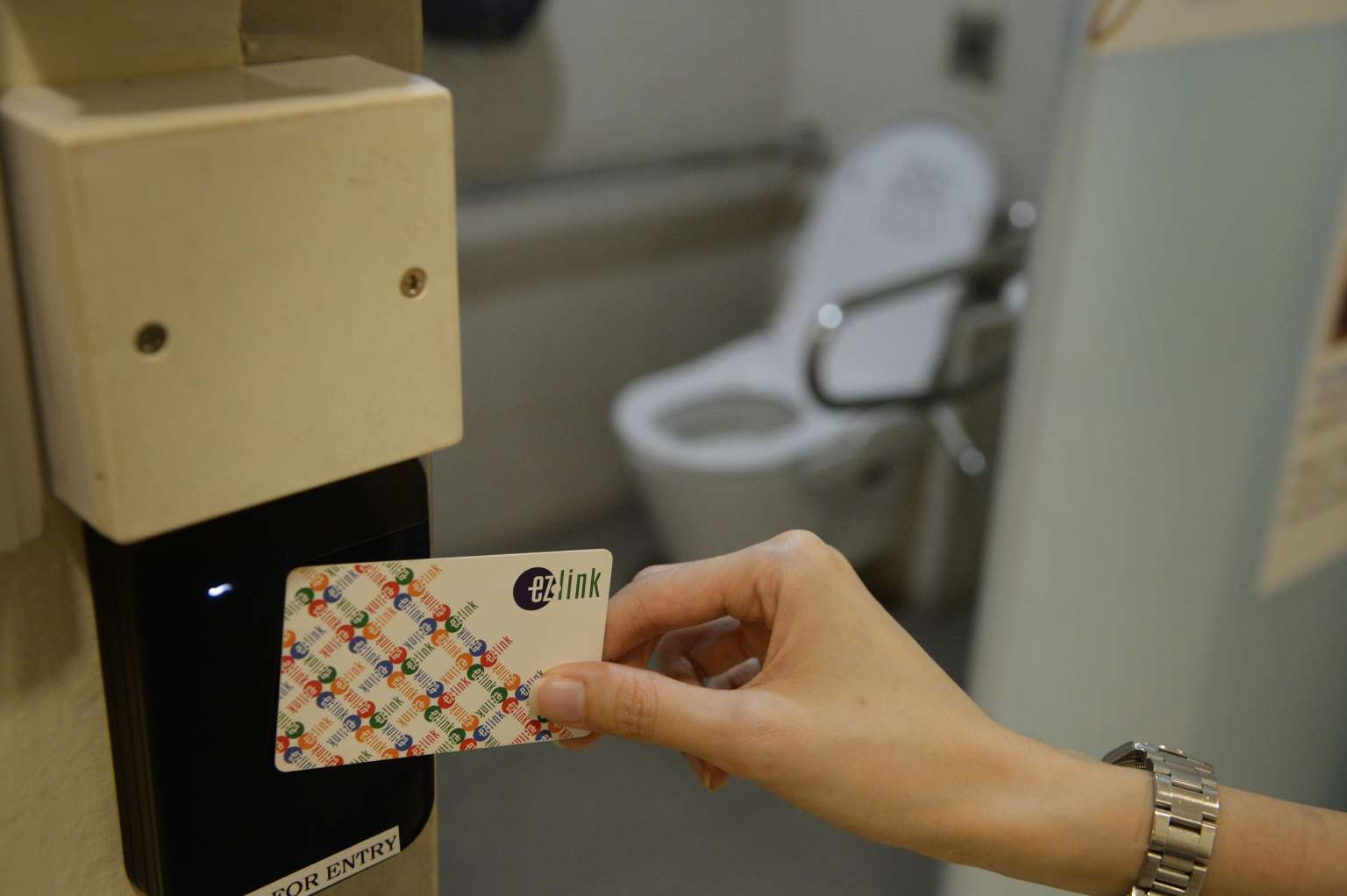 The new system requires those who are disabled to tap their Cepas pass before they are granted access to the toilets for the disabled at Jurong Point.