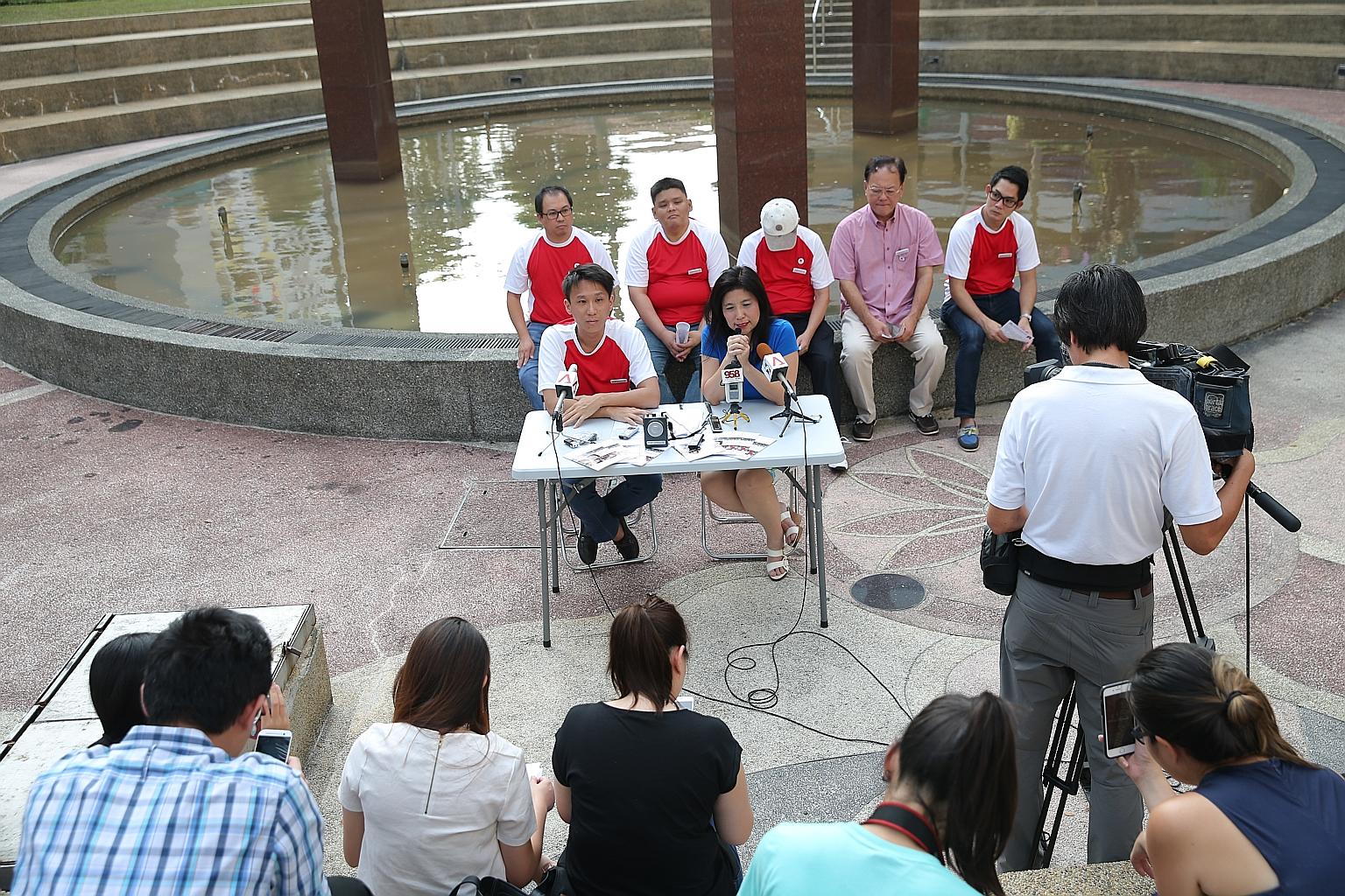 In launching her manifesto for the Mountbatten ward yesterday, lawyer Jeannette Chong-Aruldoss (seated at table) said that "it represents my commitment, and belief, and passion, for Mountbatten".