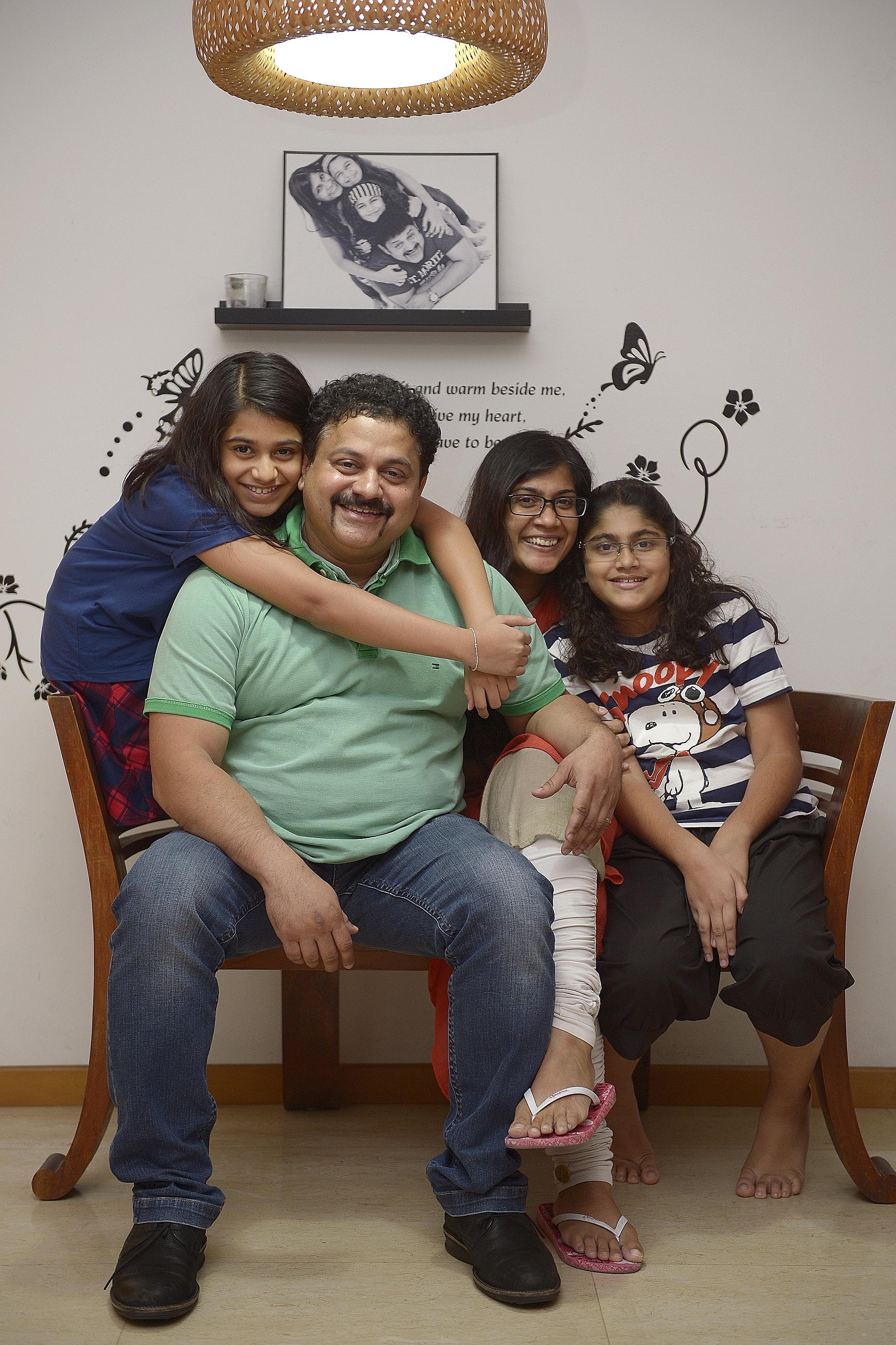 Mr Samir Salim Neji and his wife Sabeena Ahamed flanked by their daughters Malaeka (on the left) and Sazma.