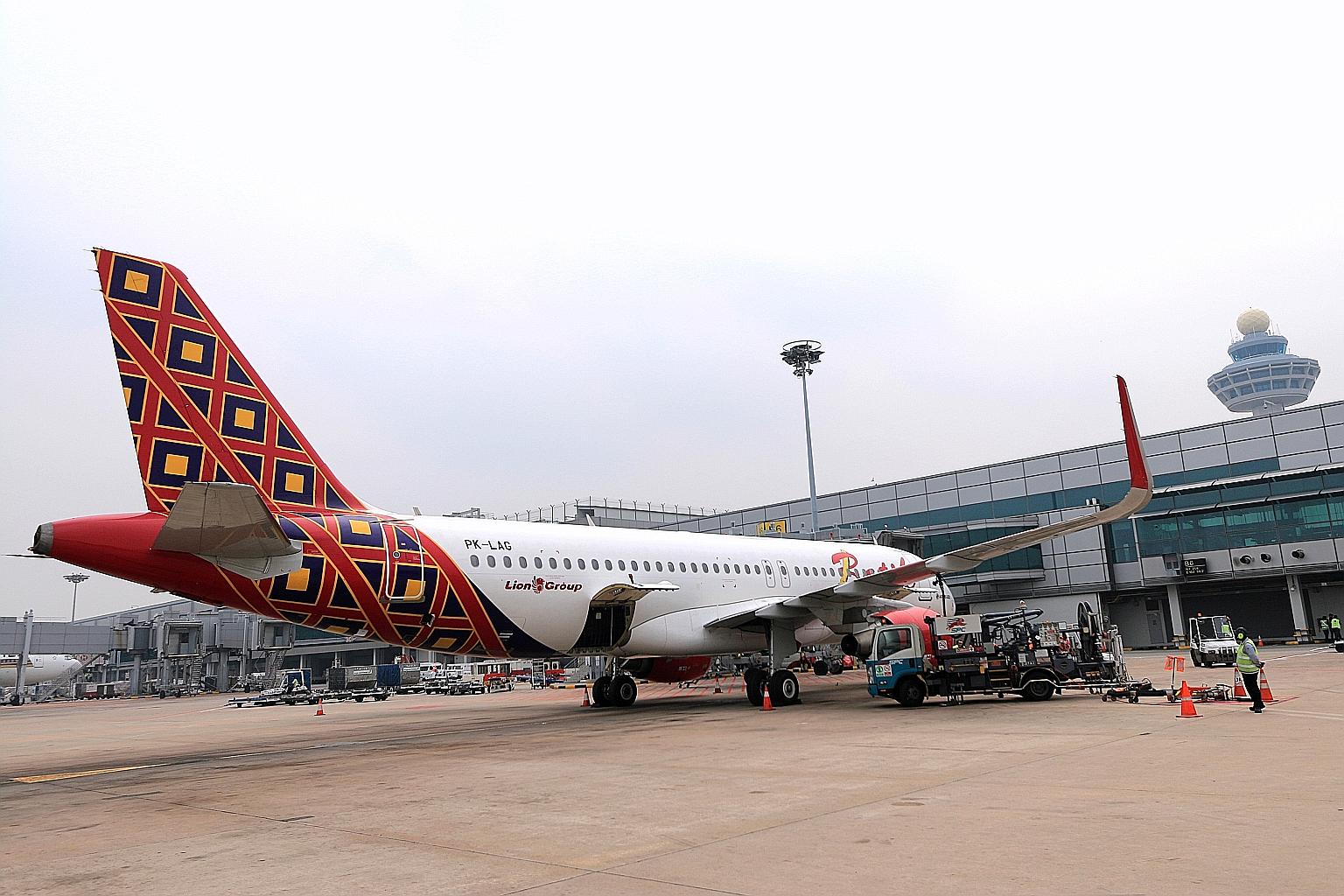 Batik Air flies between Jakarta and Singapore twice a day.