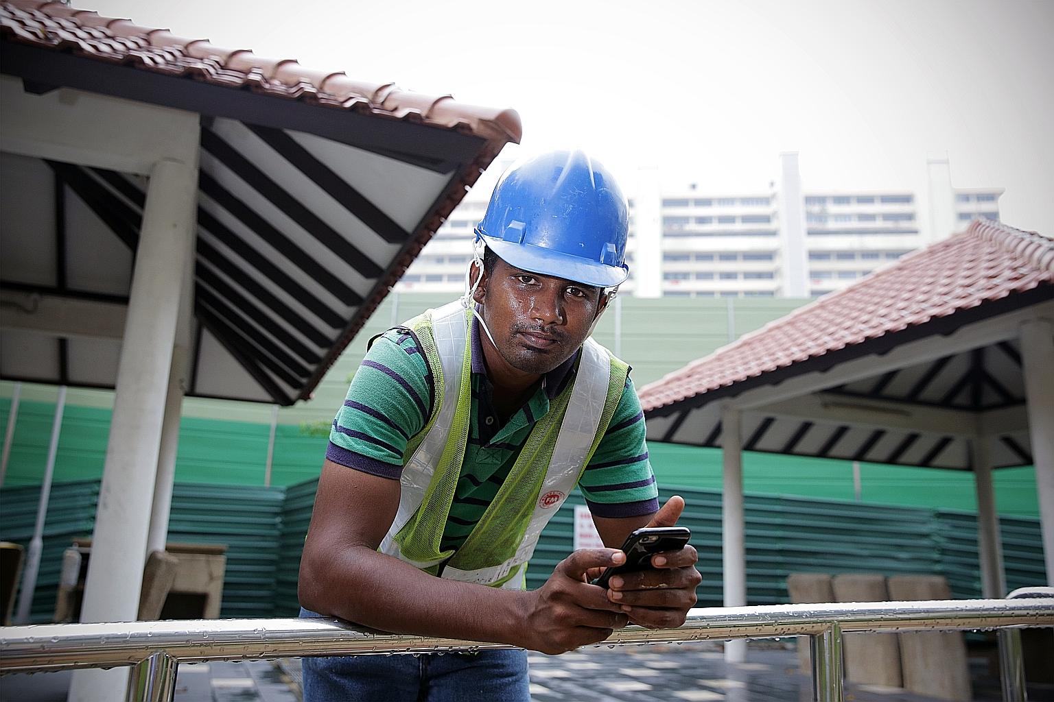 Environmental control officer Ganesh Kumar, who works at a Braddell Road construction site, checks the PSI level on the National Environment Agency website every hour and alerts supervisors if it goes above 200.