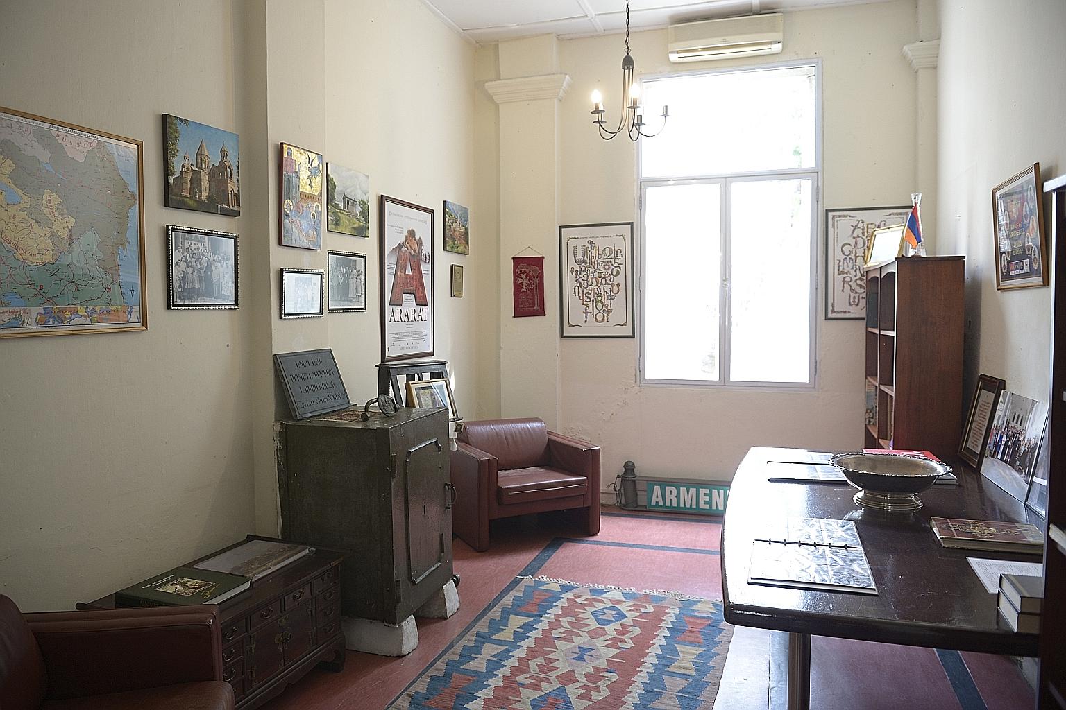 This room on the ground floor of the two-storey parsonage is chock-a-block with maps of Armenia and Armenian artefacts, and photo albums of the community here. Volunteers from the community will turn the entire building into a museum and library by next y