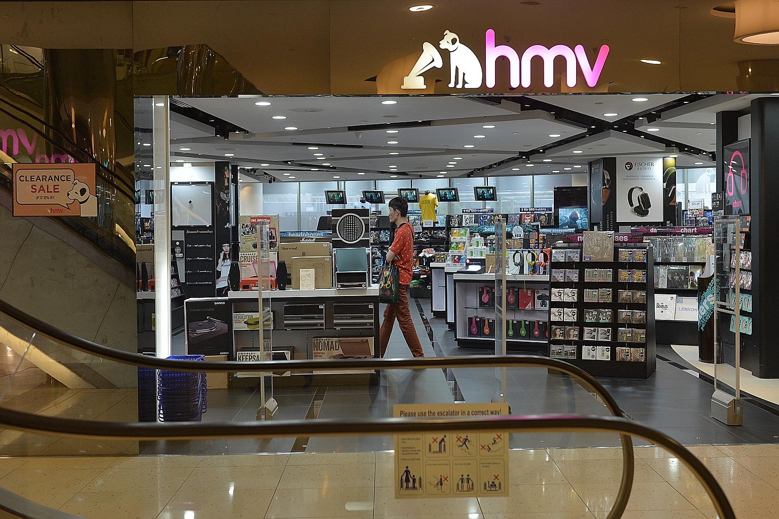 The Straits Times understands that HMV Singapore did not renew its lease at Marina Square at the end of its four-year term. A spokesman for Marina Centre Holdings said its tenant had been in discussions with it for a few months and that moving-out te