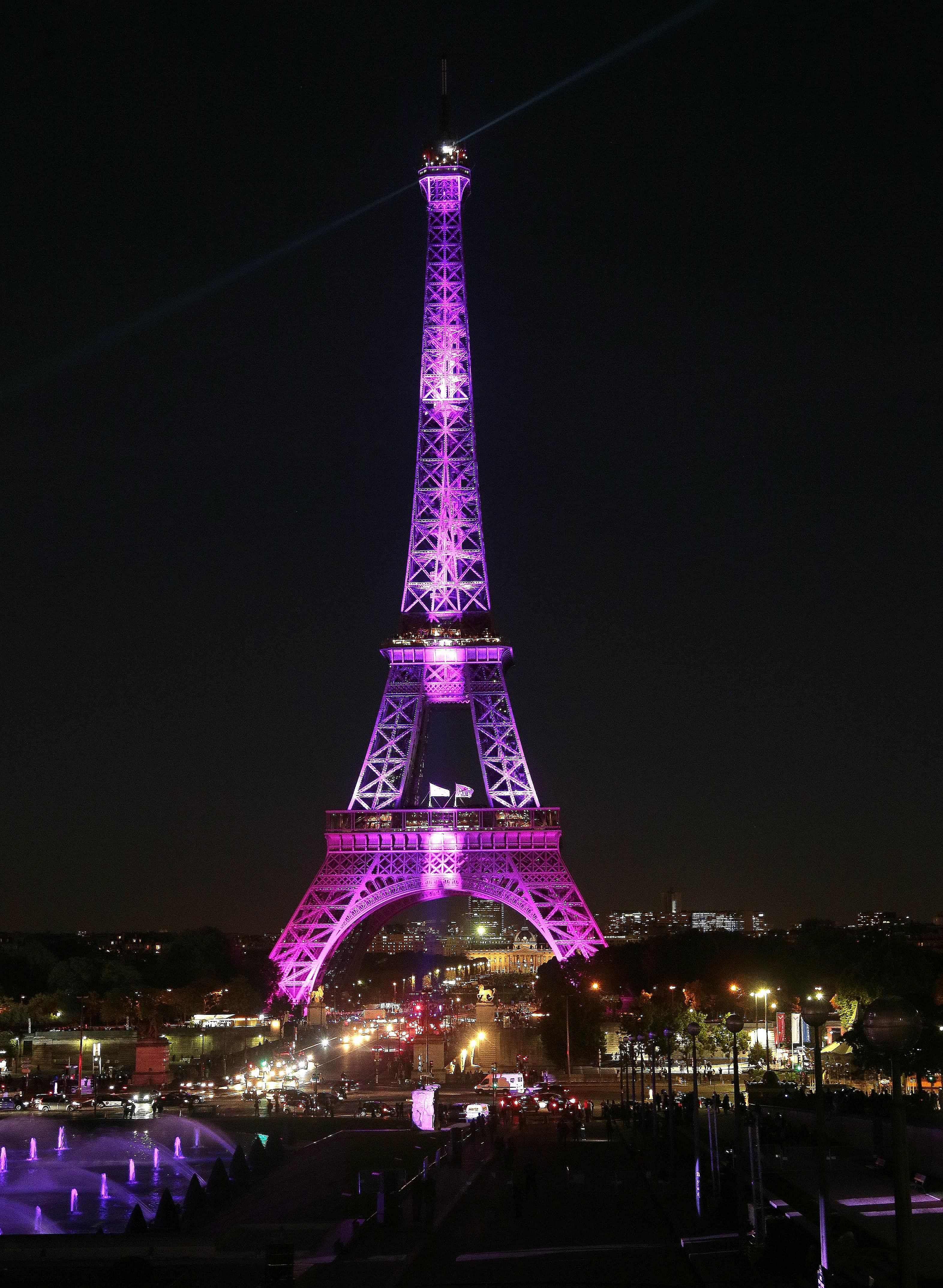 A picture taken on Sept 28 showing the Eiffel Tower illuminated with pink light as part of the Ruban Rose event launched by Paris Mayor Anne Hidalgo, part of the 22nd campaign against breast cancer, and to mark Breast Cancer Awareness Month, which is