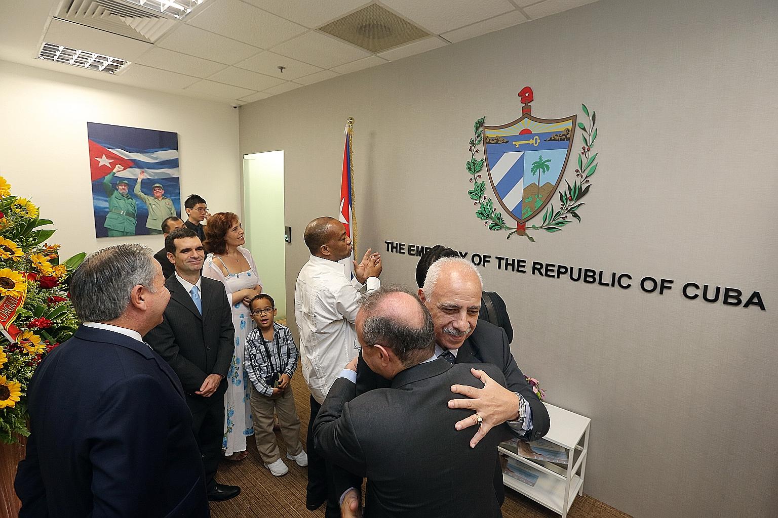 Cuba has opened its embassy here, making Singapore the 125th country in which the Caribbean island has a consular presence. The embassy, at King's Centre along Havelock Road, was launched yesterday. It was officiated by Ambassador Roberto Blanco Domi